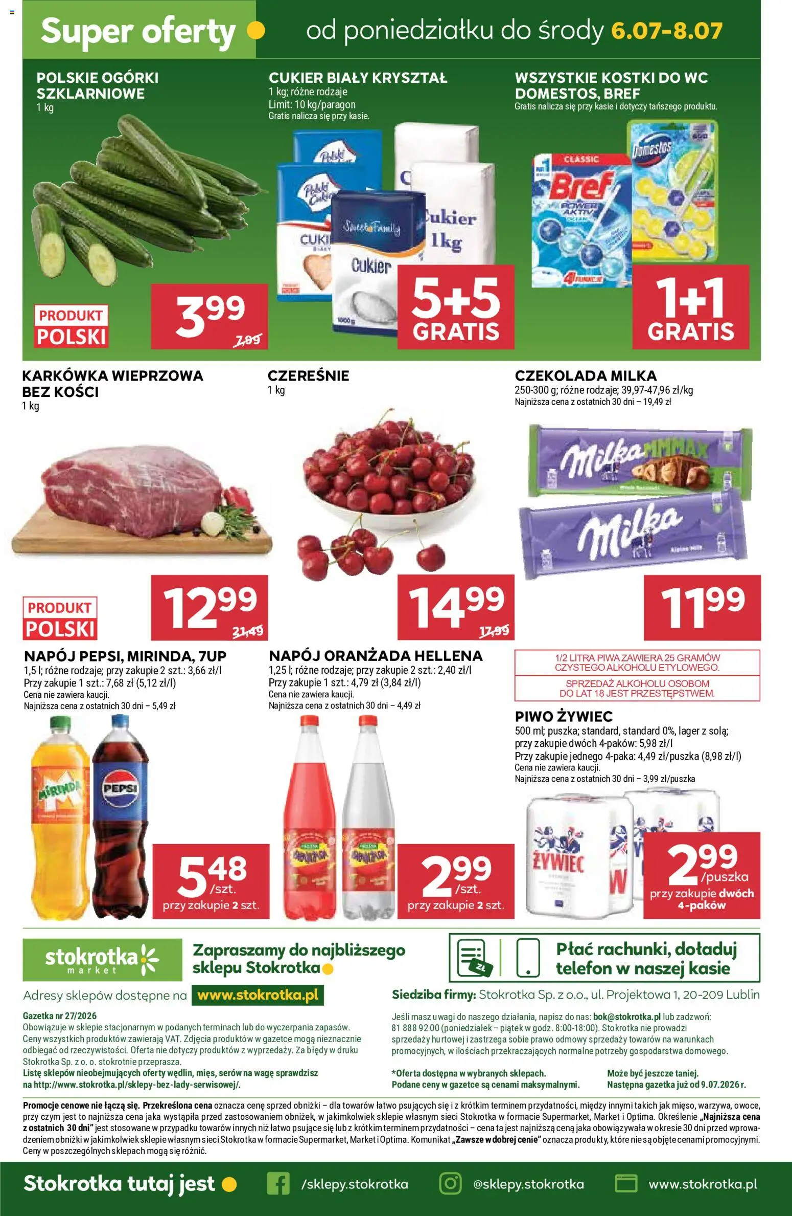 Stokrotka gazetka - Market od 02.07.2026 | Strona: 31 | Produkty: Stokrotka, Czekolada milka, Oranżada hellena, Domestos