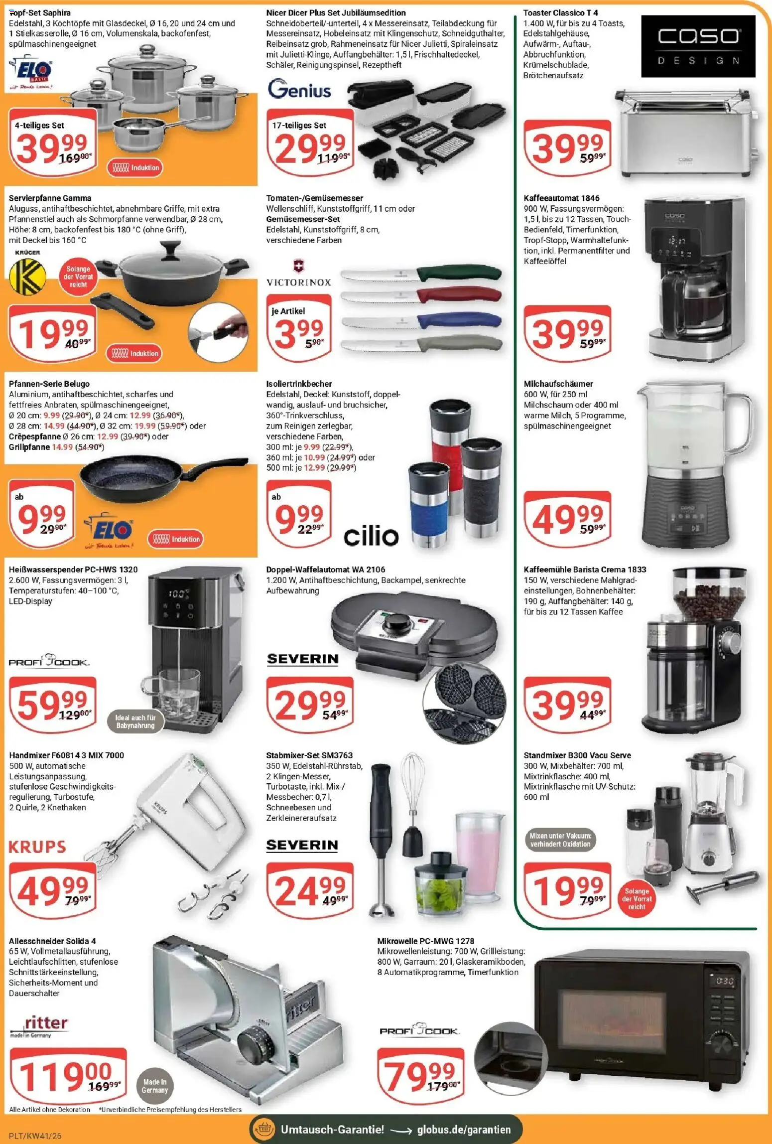 Globus Prospekt Plattling (ab 05.10.2026) » Angebote online | Seite: 5 | Produkte: Mikrowelle, Toaster, Handmixer, Babynahrung