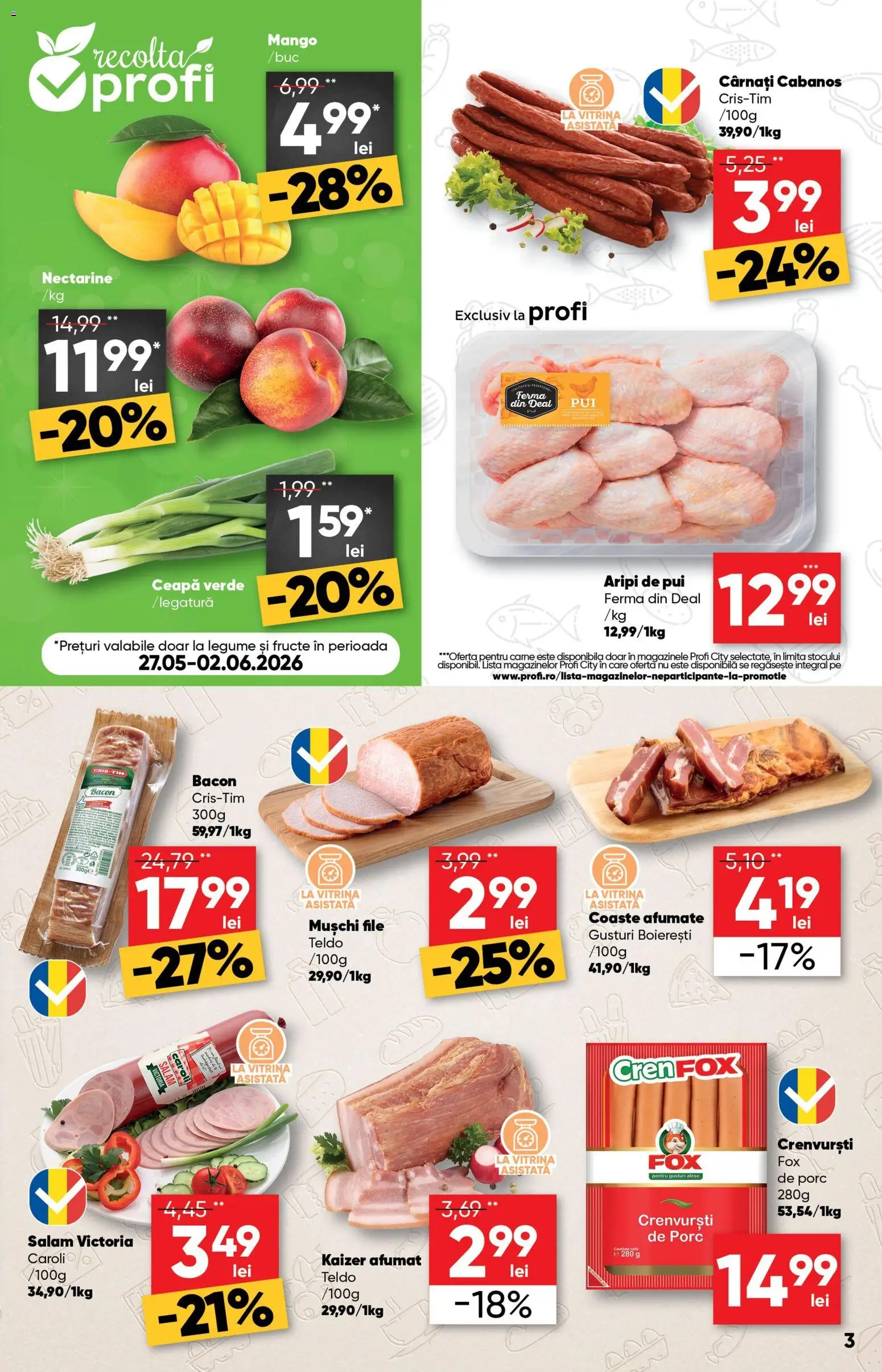 Noul catalog Profi – valabil de la 27.05.2026 | Pagină: 3 | Produse: Temizlik kovası, Bacon, Salam, Cârnați