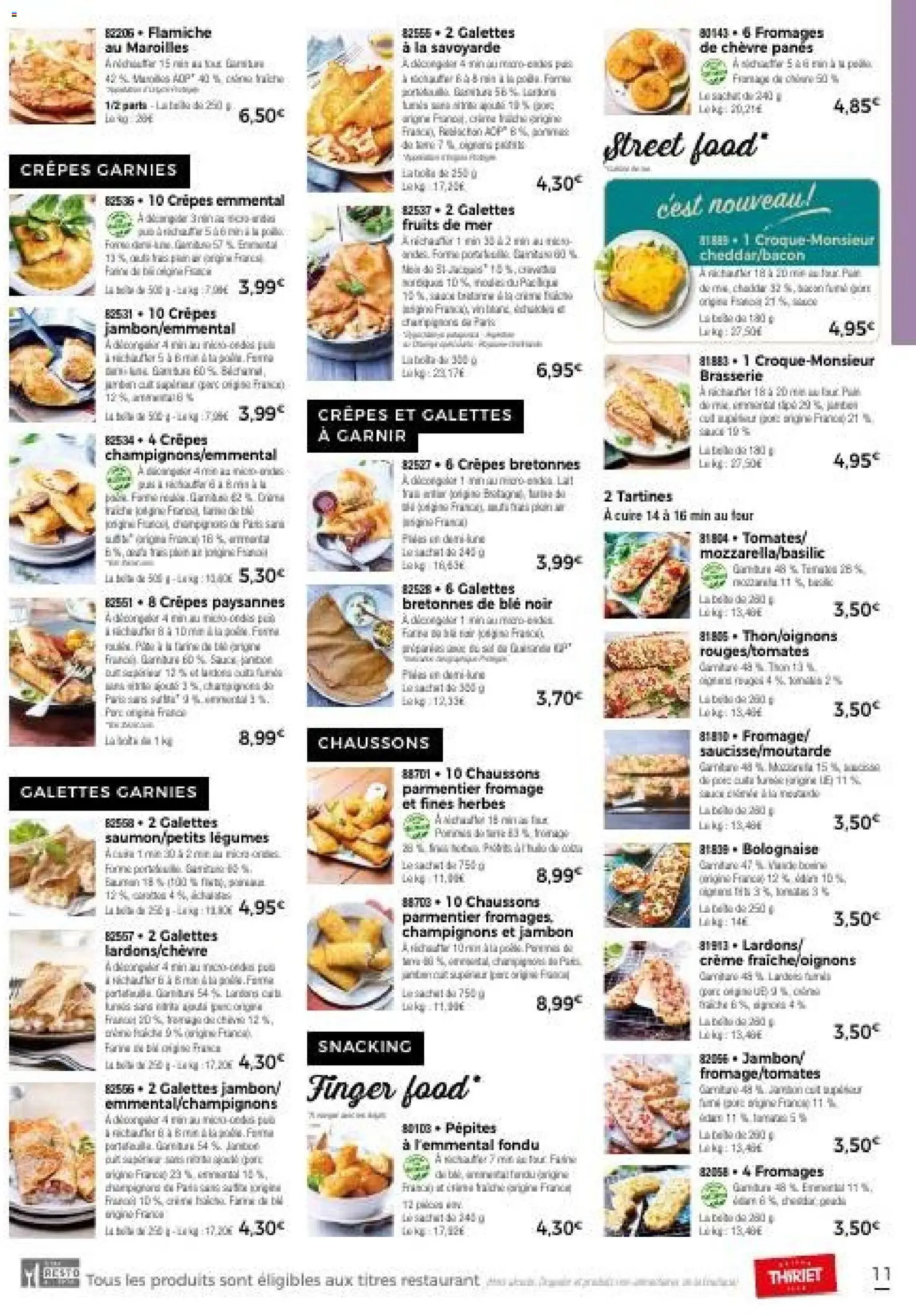 {H1} | Page: 17 | Produits: Emmental, Saucisse, Chaussons, Saumon