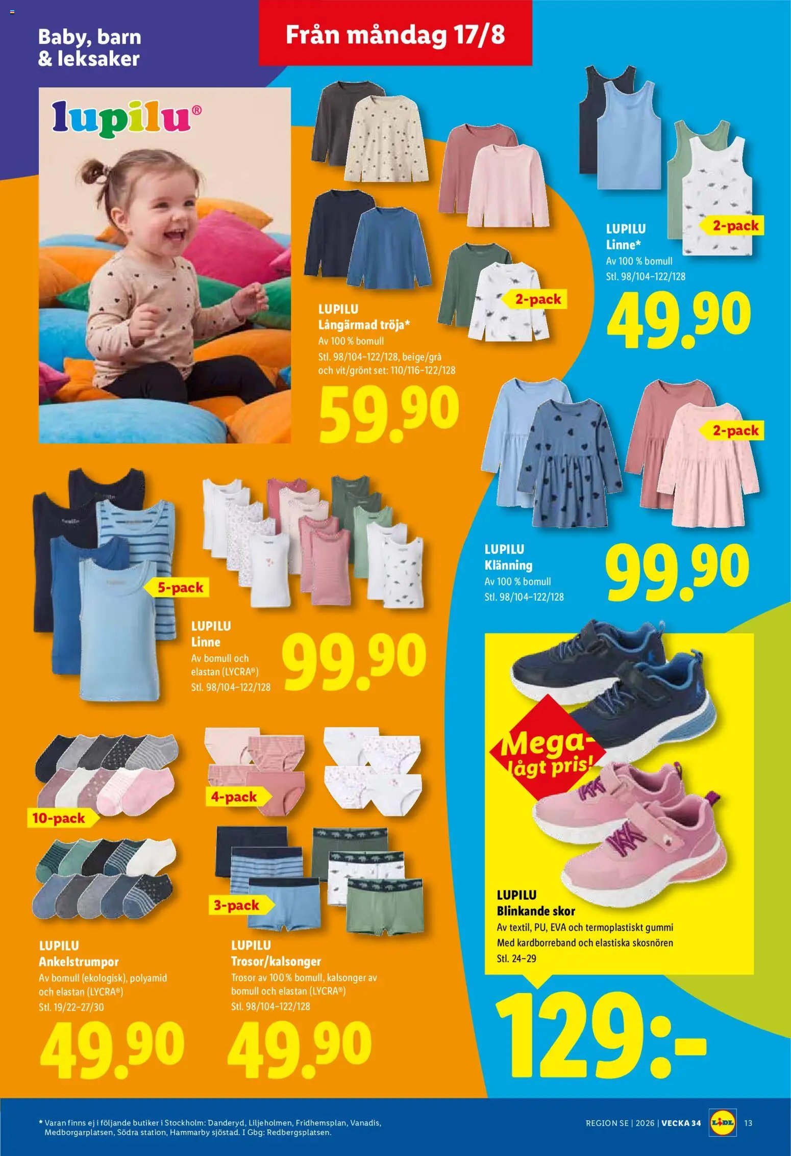 Lidl reklamblad aktuell från 17/08/2026 | Sida: 16 | Produkter: Bomull, Linne, Set, Sneakers