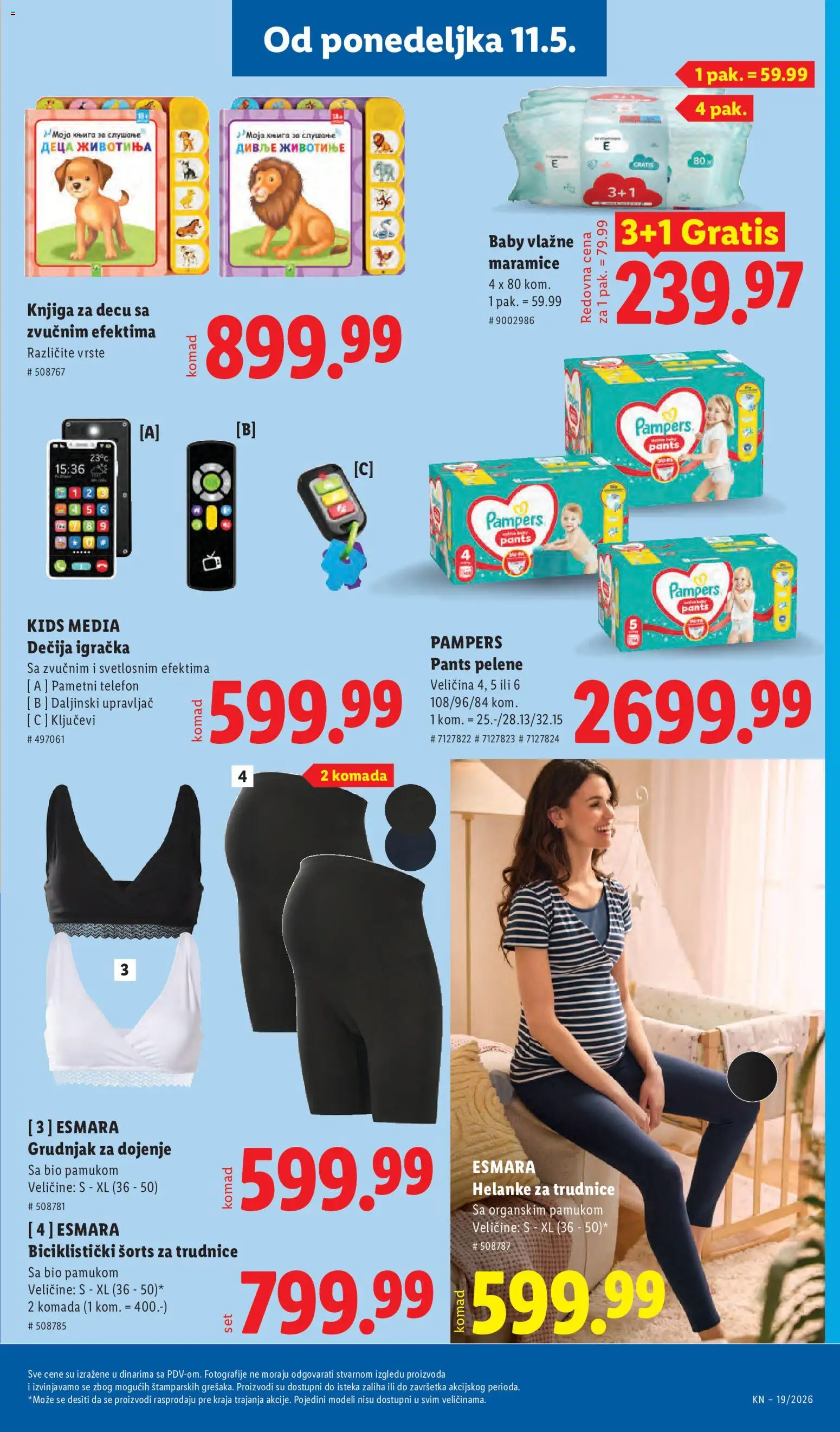 Lidl katalog - važi od 07.05.2026 | Strana: 95 | Proizvode: Grudnjak, Helanke, Vlažne maramice, Pelene