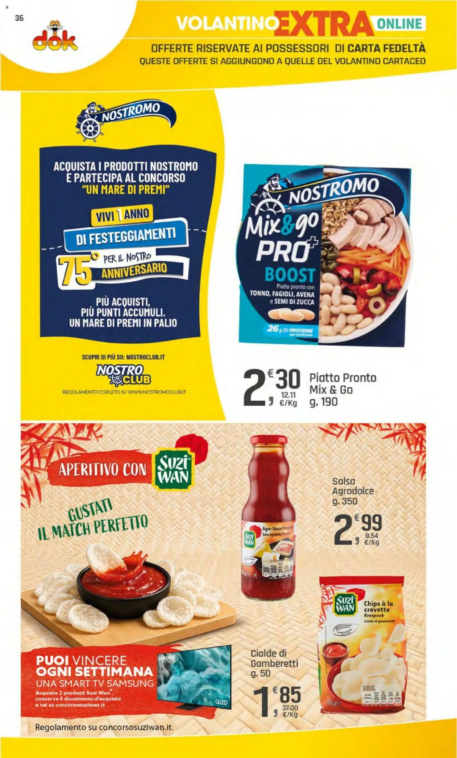 Volantino DOK del 23/07/2026 | Pagina: 36 | Prodotti: Salsa, Piatto, Gamberetti, Samsung