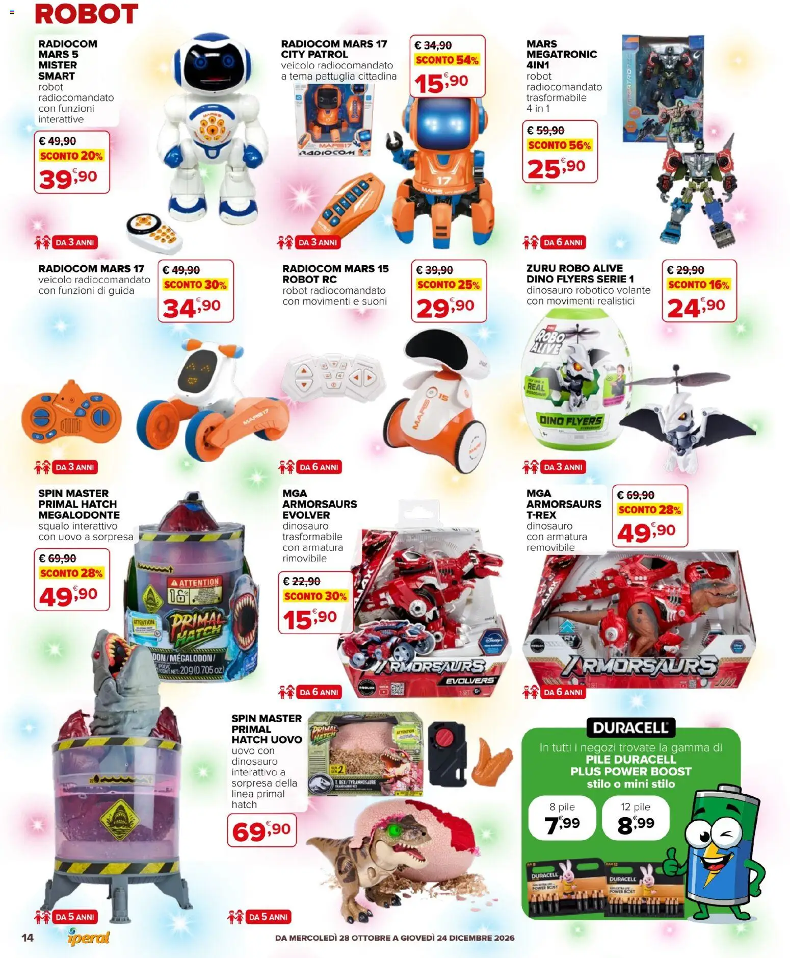 Volantino Iperal del 28/10/2026 | Pagina: 14 | Prodotti: Pile, Robot