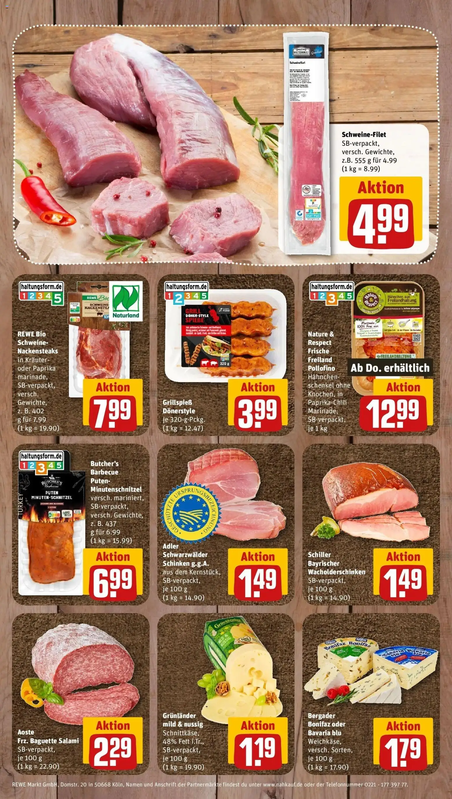 REWE Prospekt ab 24.08.2026 zum Blättern » Angebote | Seite: 8 | Produkte: Nackensteaks, Grill, Schweinefilet, Schinken