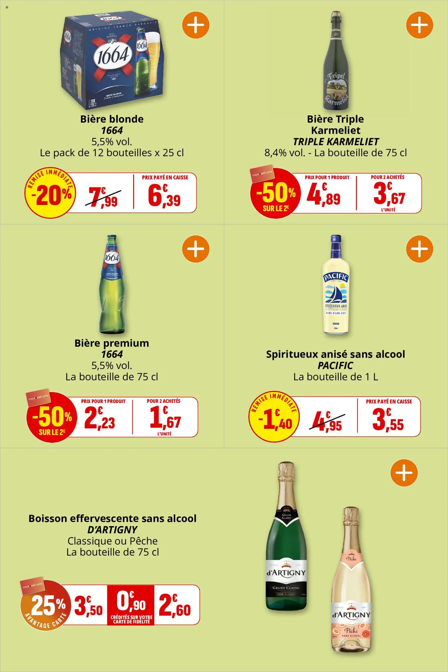 {H1} | Page: 11 | Produits: Alcool, Pêche, Bière blonde, Bière