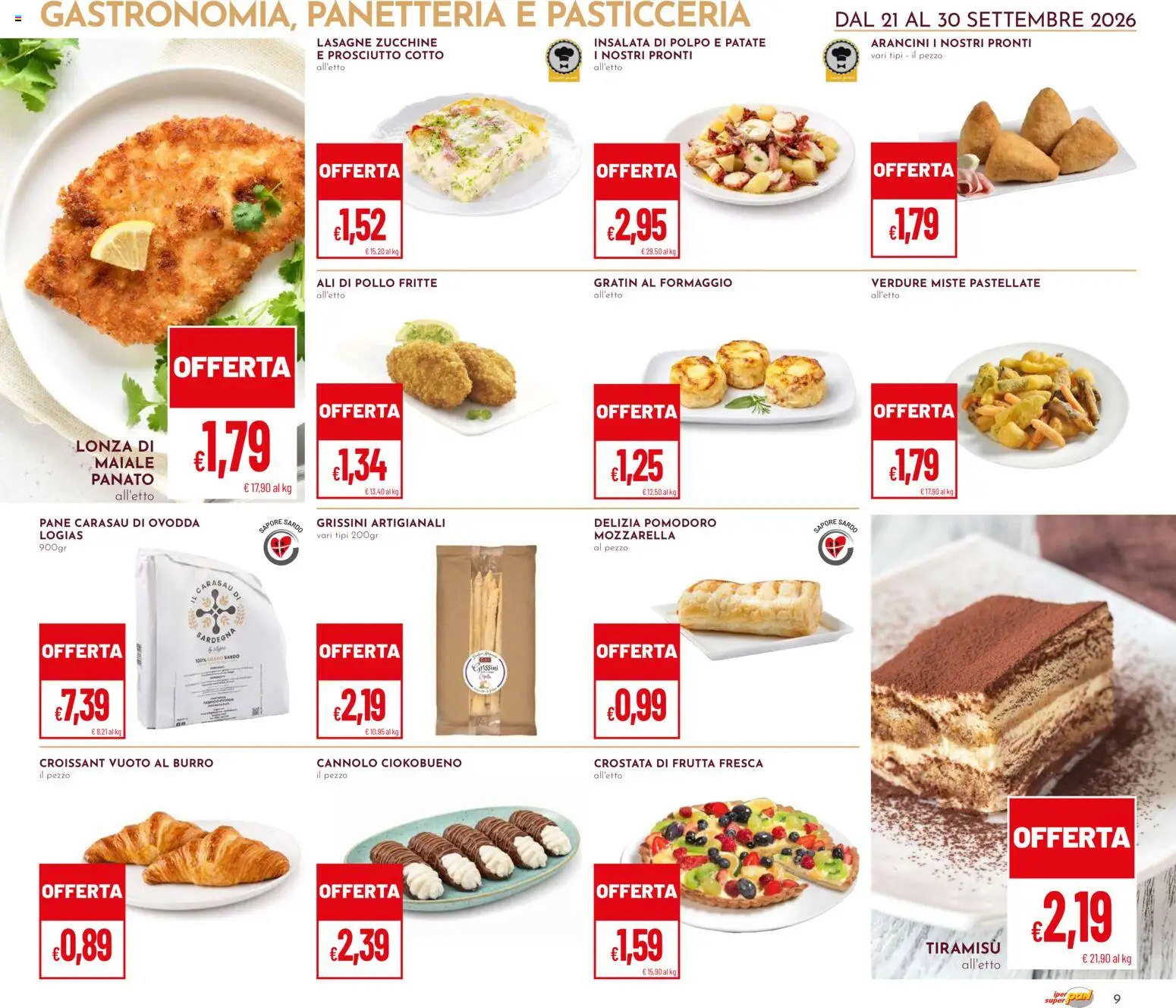 Volantino Pan del 30/09/2026 | Pagina: 9 | Prodotti: Pane, Pollo, Croissant, Ali di pollo