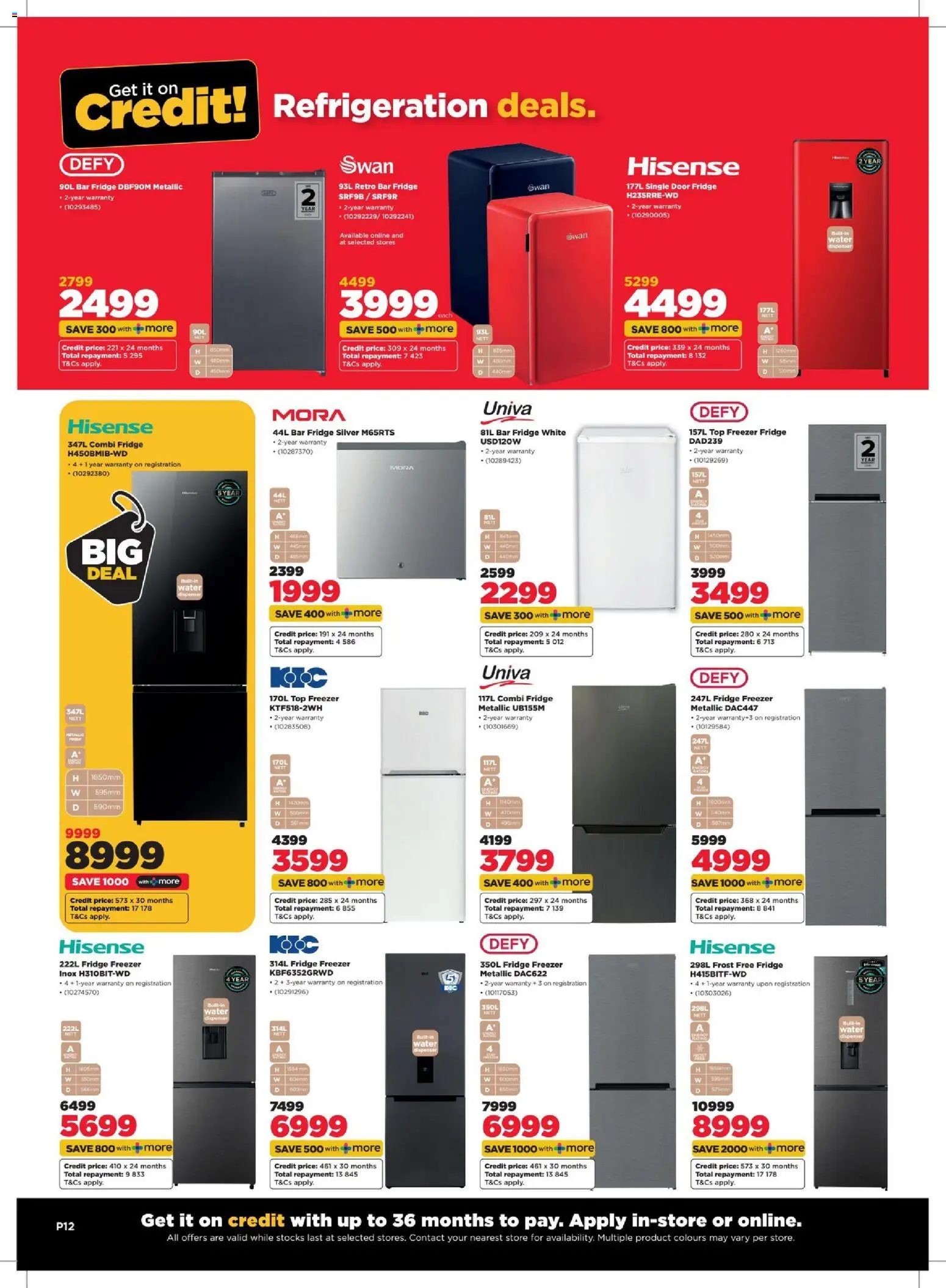 New HiFi Corp catalogue – valid from 01.04.2026 | Page: 12 | Products: Freezer, Freezer fridge, Fridge, Water