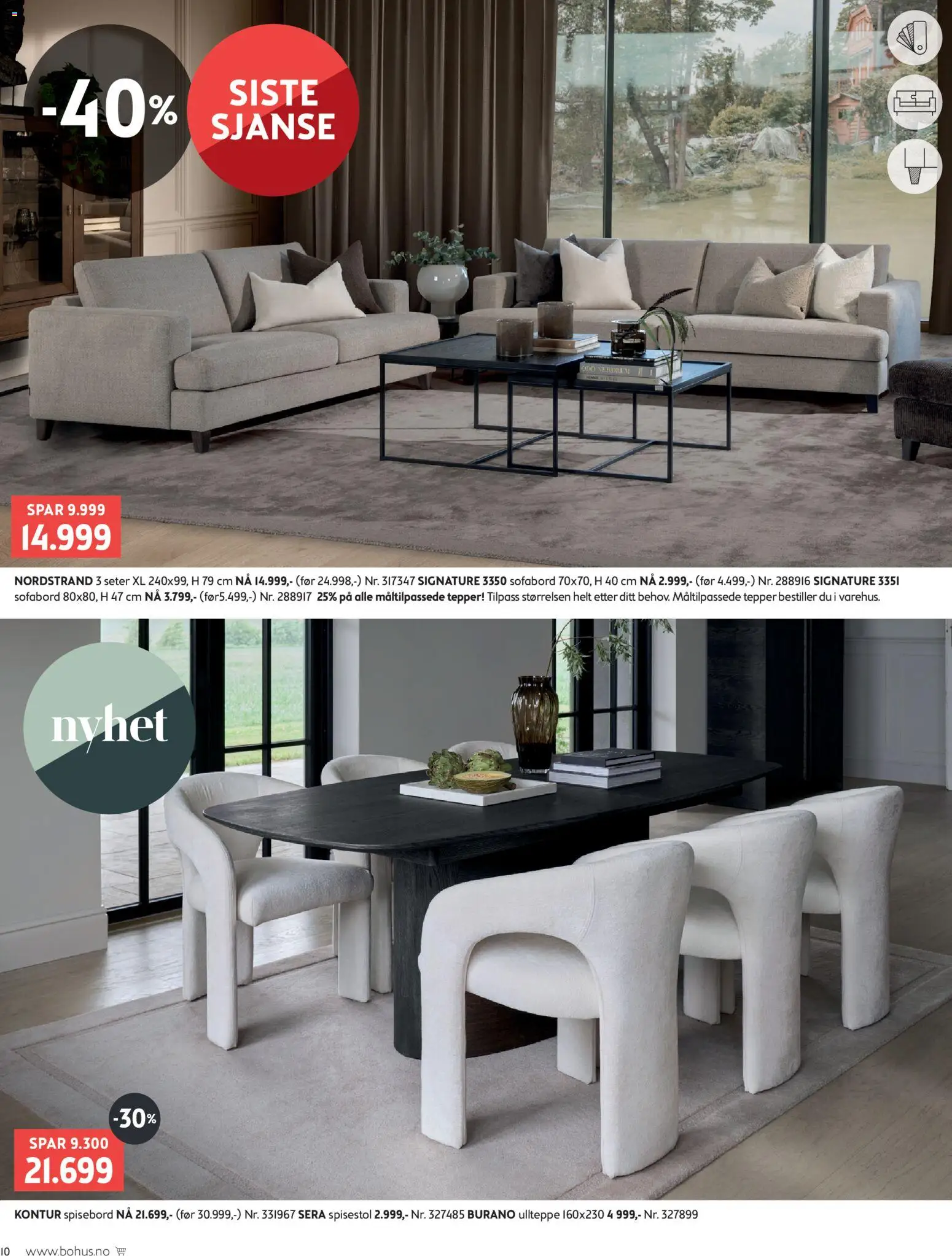 {H1} | Side: 10 | Produkter: Tepper, Spisebord, Spisestol