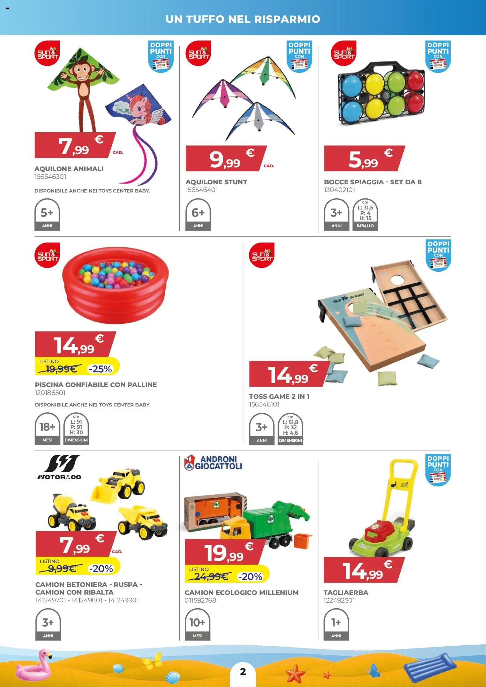 Volantino Toys Center del 28.05.2026 | Pagina: 2 | Prodotti: Piscina, Betoniera