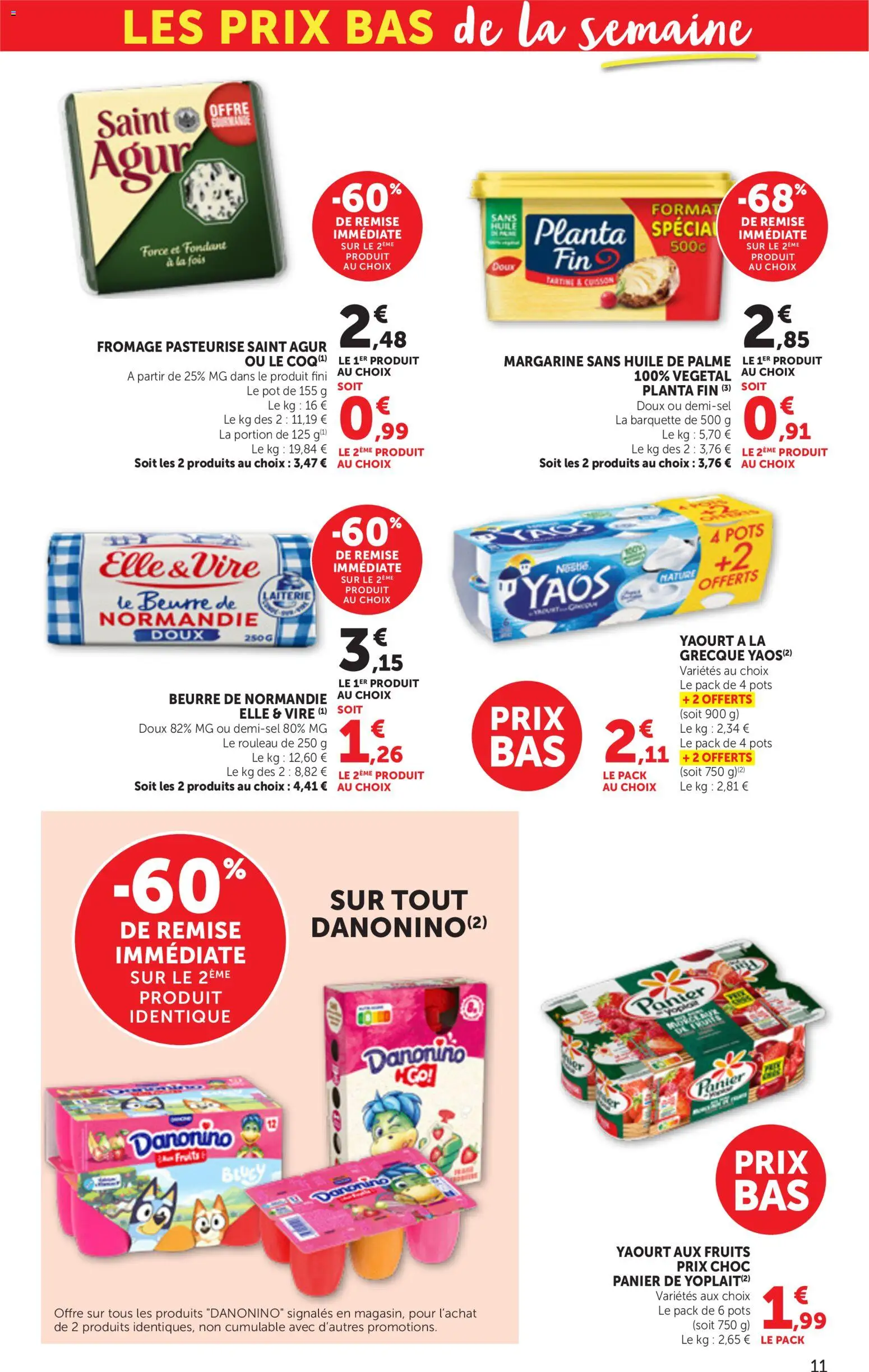 {H1} | Page: 11 | Produits: Yaourt à La Grecque, Rouleau, Fromage, Yaourt aux fruits