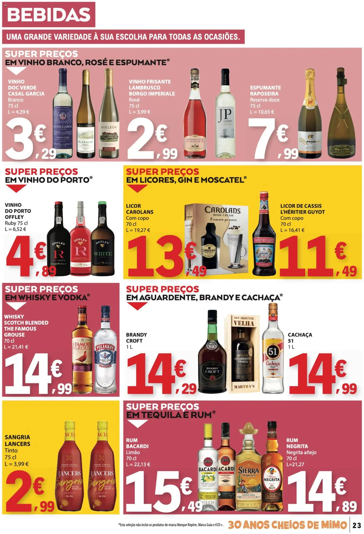 E.Leclerc folheto │ válido de 09/07/2026 | Página: 23 | Produtos: Espumante, Cachaça, Vinho, Vodka