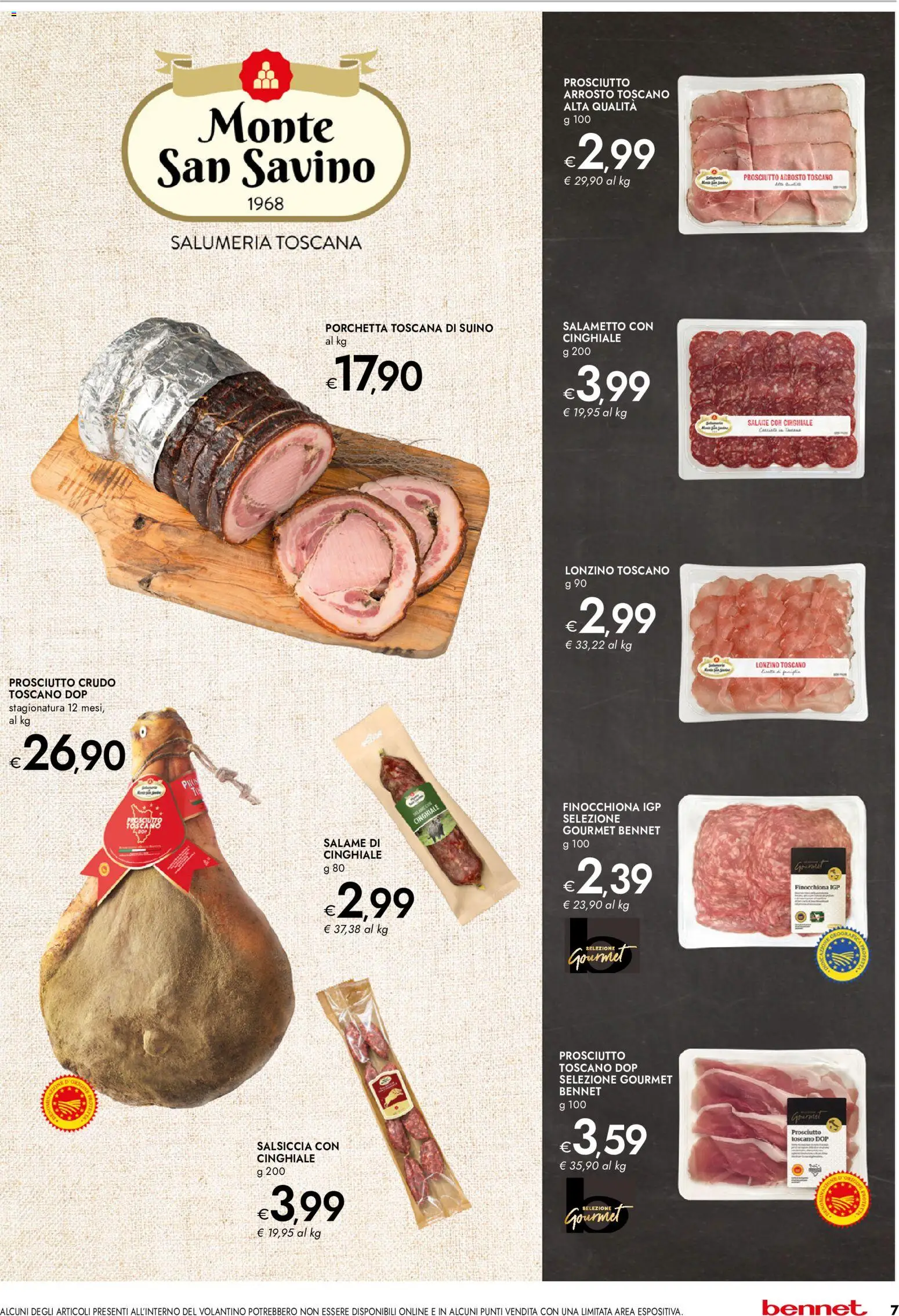 Volantino bennet del 16/07/2026 | Pagina: 7 | Prodotti: Arrosto, Suino, Prosciutto, Salsiccia