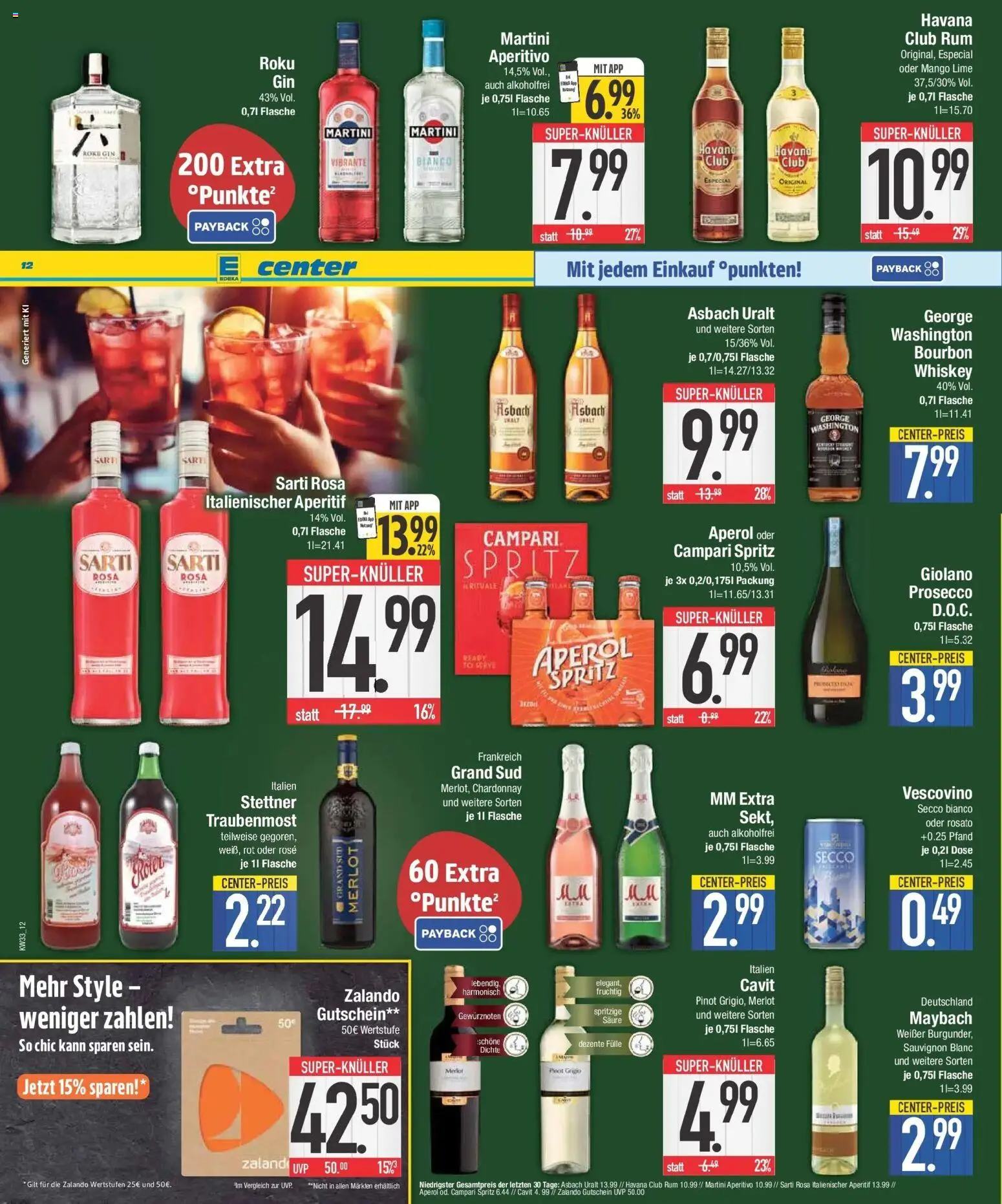 E center Prospekt Schwabmünchen (ab 10.08.2026) zum Blättern | Seite: 16 | Produkte: Martini, Grand sud, Gin, Secco Bianco