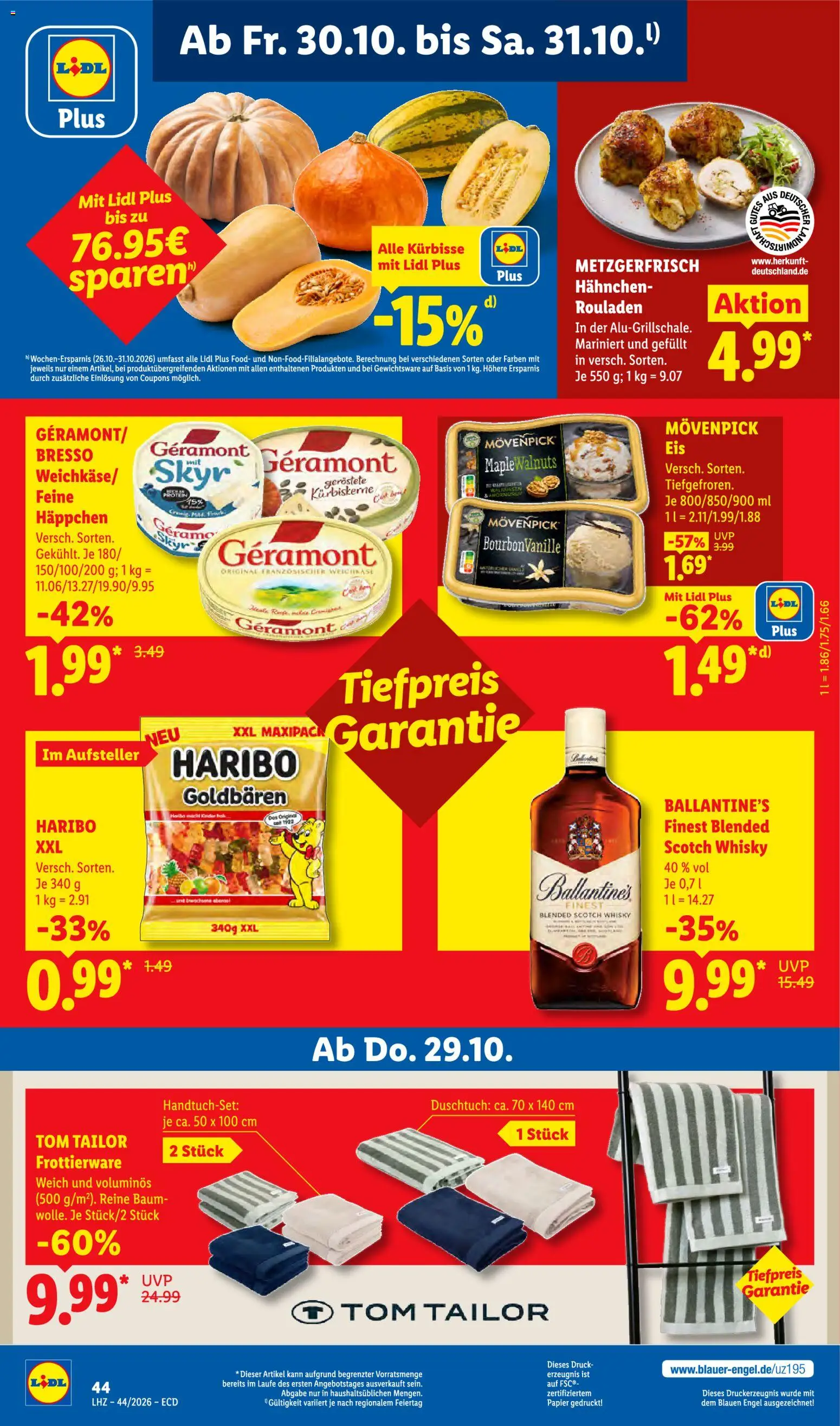 Lidl Německo leták od 26.10.2026 | Strana: 68 | Produkty: Finest, Ballantine's, Skyr, Kinder