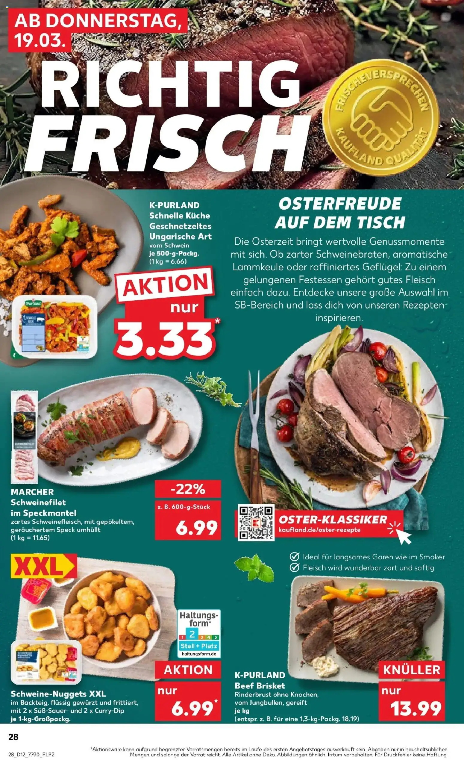 Kaufland Prospekt Annaberg-Buchholz	 – gültig ab 19.03.2026 | Seite: 28 | Produkte: Lammkeule, Tisch, Küche, Schweinefilet