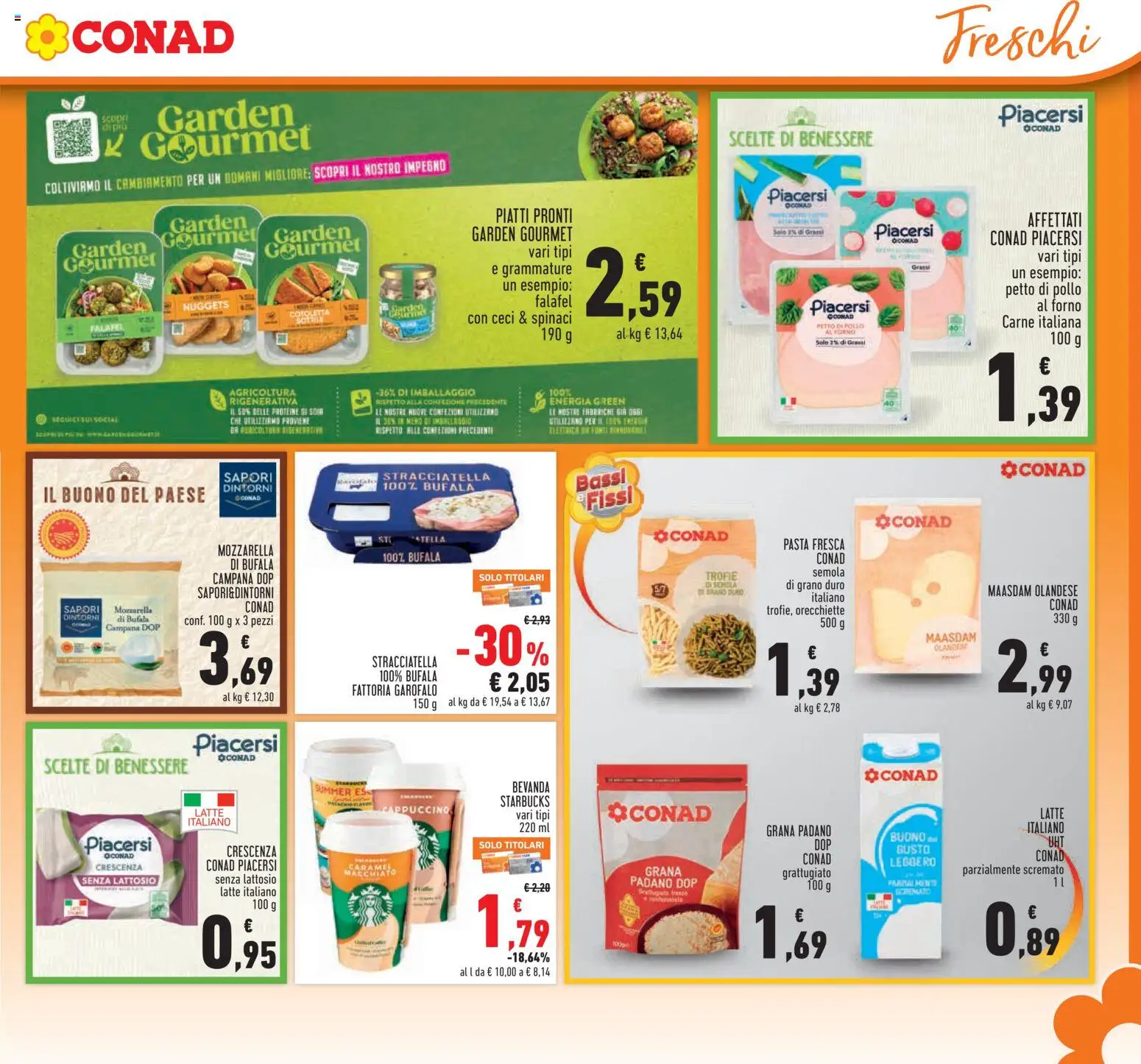 Volantino Conad del 30/07/2026 | Pagina: 13 | Prodotti: Nuggets, Ceci, Mozzarella, Orecchiette