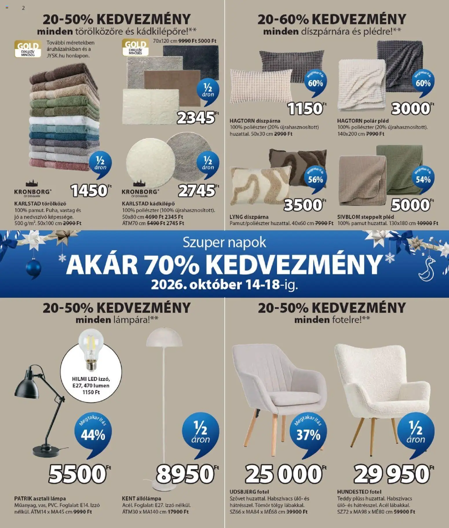JYSK akciós ujság - amely érvényes a következő dátumtól: 2026.10.14. | Oldal: 2