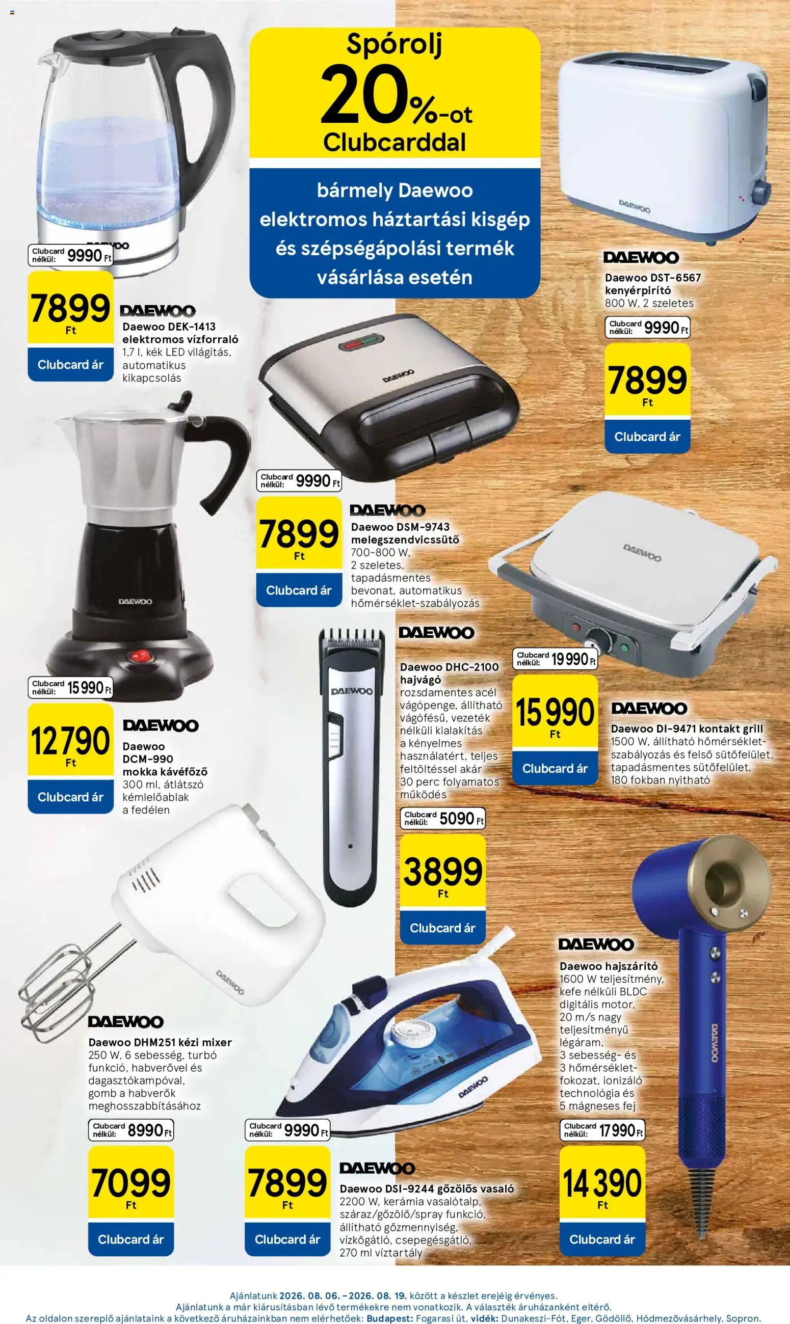 Tesco akciós ujság - amely érvényes a következő dátumtól: 2026.08.06. | Oldal: 13 | Termékek: Kézi mixer, Hajvágó, Vasaló, Hajszárító