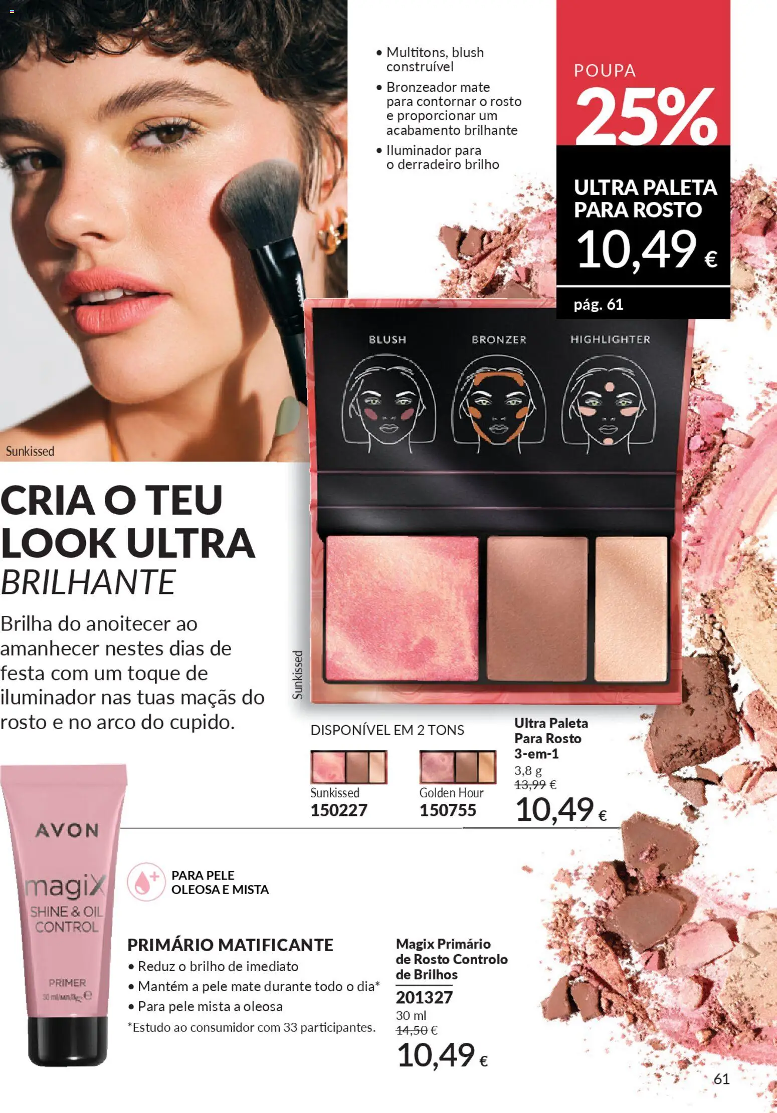 Catálogo Avon Campanha 4 │ válido de 01.04.2026 | Página: 61 | Produtos: Iluminador, Primer, Bronzer, Maçãs