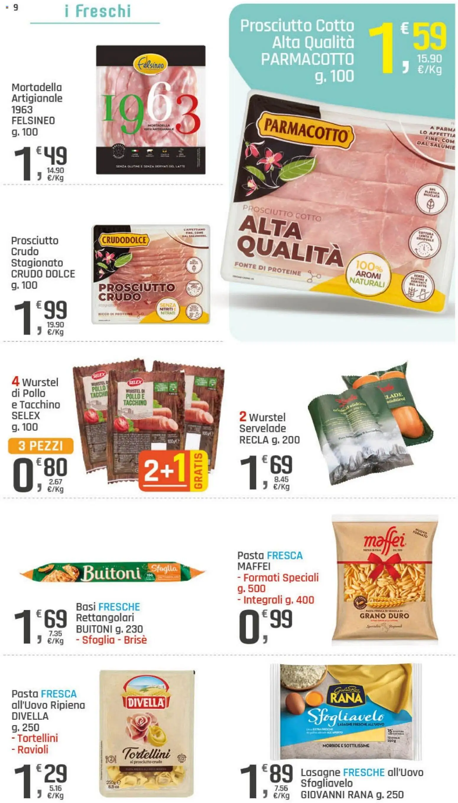 Volantino DOK del 02/09/2026 | Pagina: 9 | Prodotti: Prosciutto Cotto, Pollo, Tacchino, Wurstel