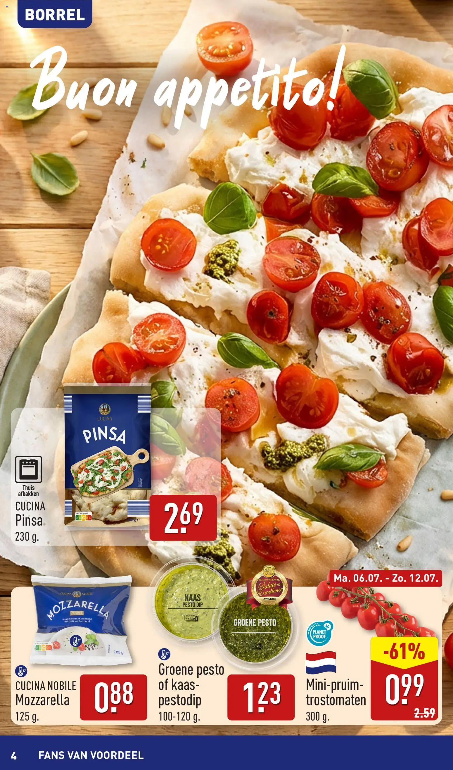 {H1} | Pagina: 4 | Producten: Kaas, Pizza, Dip, Mozzarella