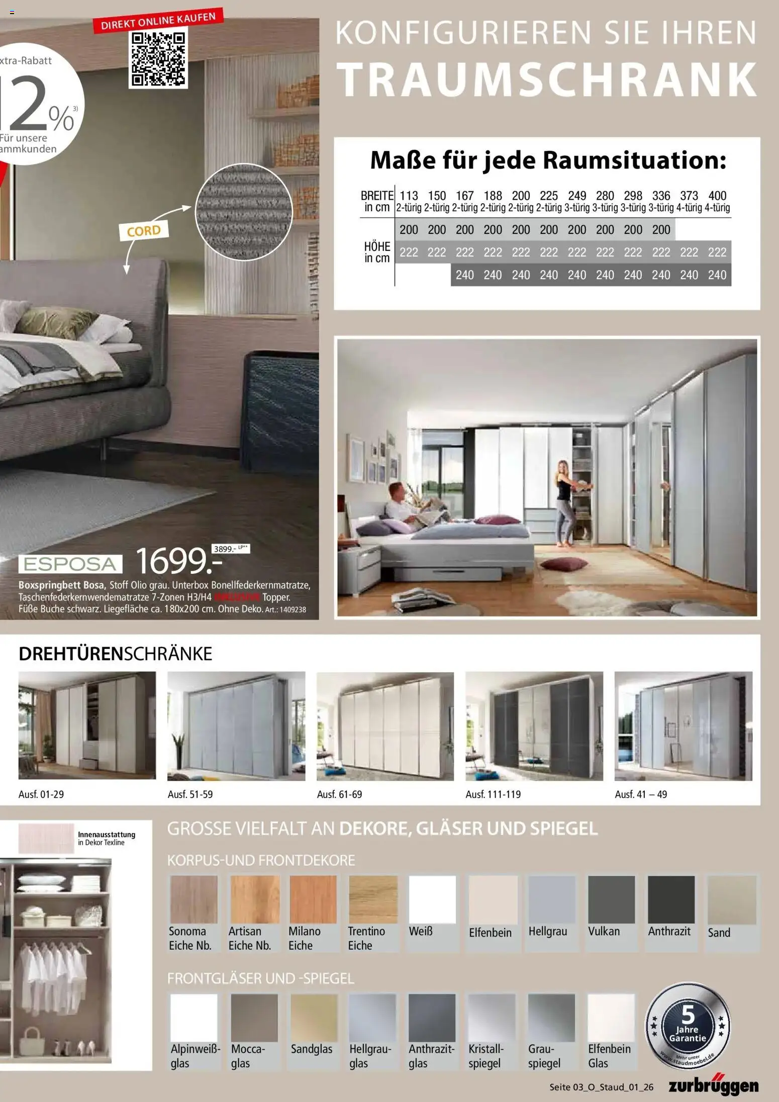 Zurbrüggen - Zurbrüggen: Möbel-Rabatt (ab 04.06.2026) zum Blättern | Seite: 3 | Produkte: Boxspringbett, Spiegel