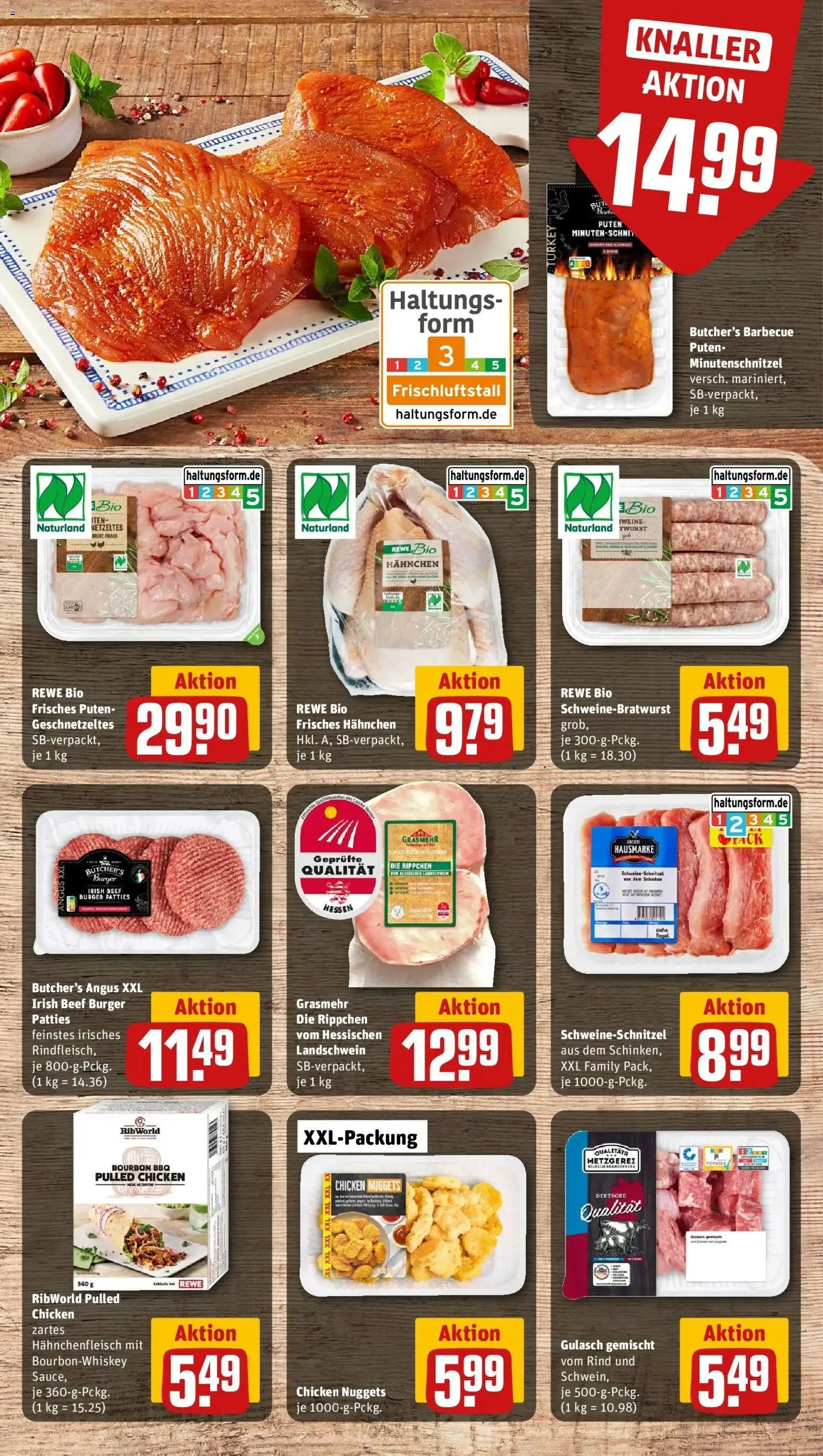 REWE Prospekt ab 14.09.2026 zum Blättern » Angebote | Seite: 7 | Produkte: Hahnchen, Gulasch, Schinken, Bourbon