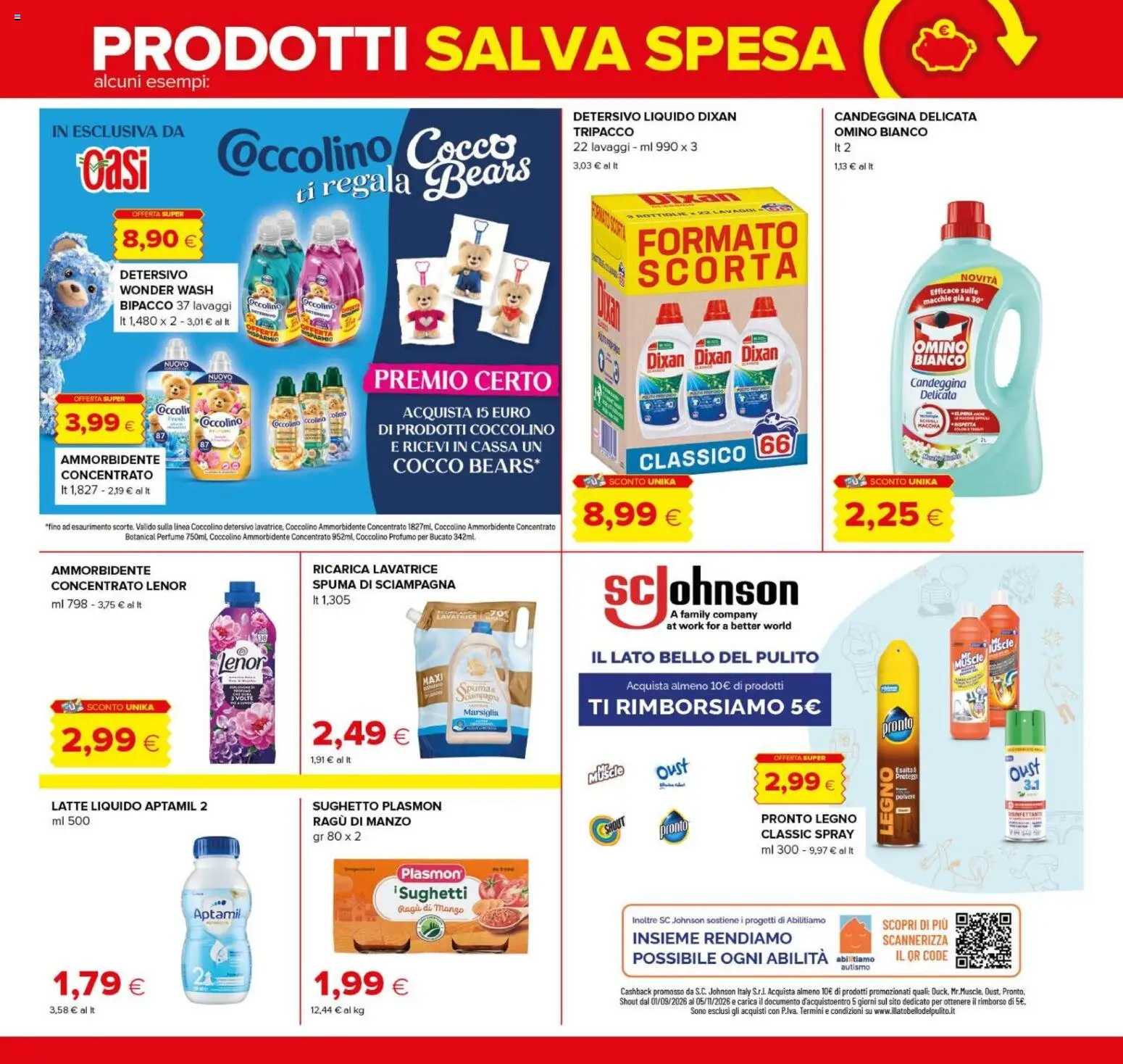 Volantino Oasi del 08/10/2026 | Pagina: 19 | Prodotti: Ammorbidente, Manzo, Ragú, Cocco