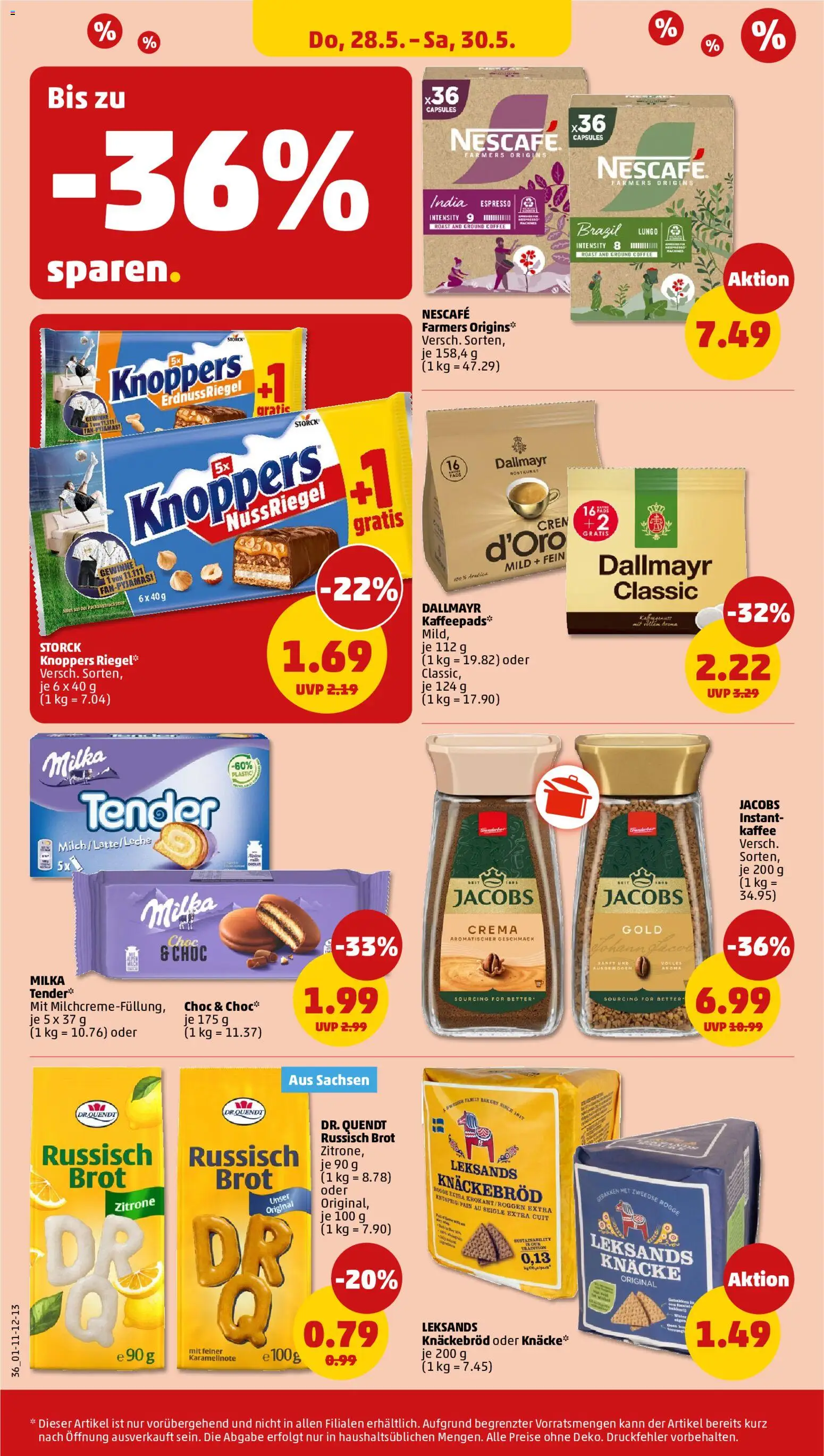 Penny Prospekt – gültig ab 26.05.2026 | Seite: 38 | Produkte: Nescafe, Milch, Knoppers, Brot