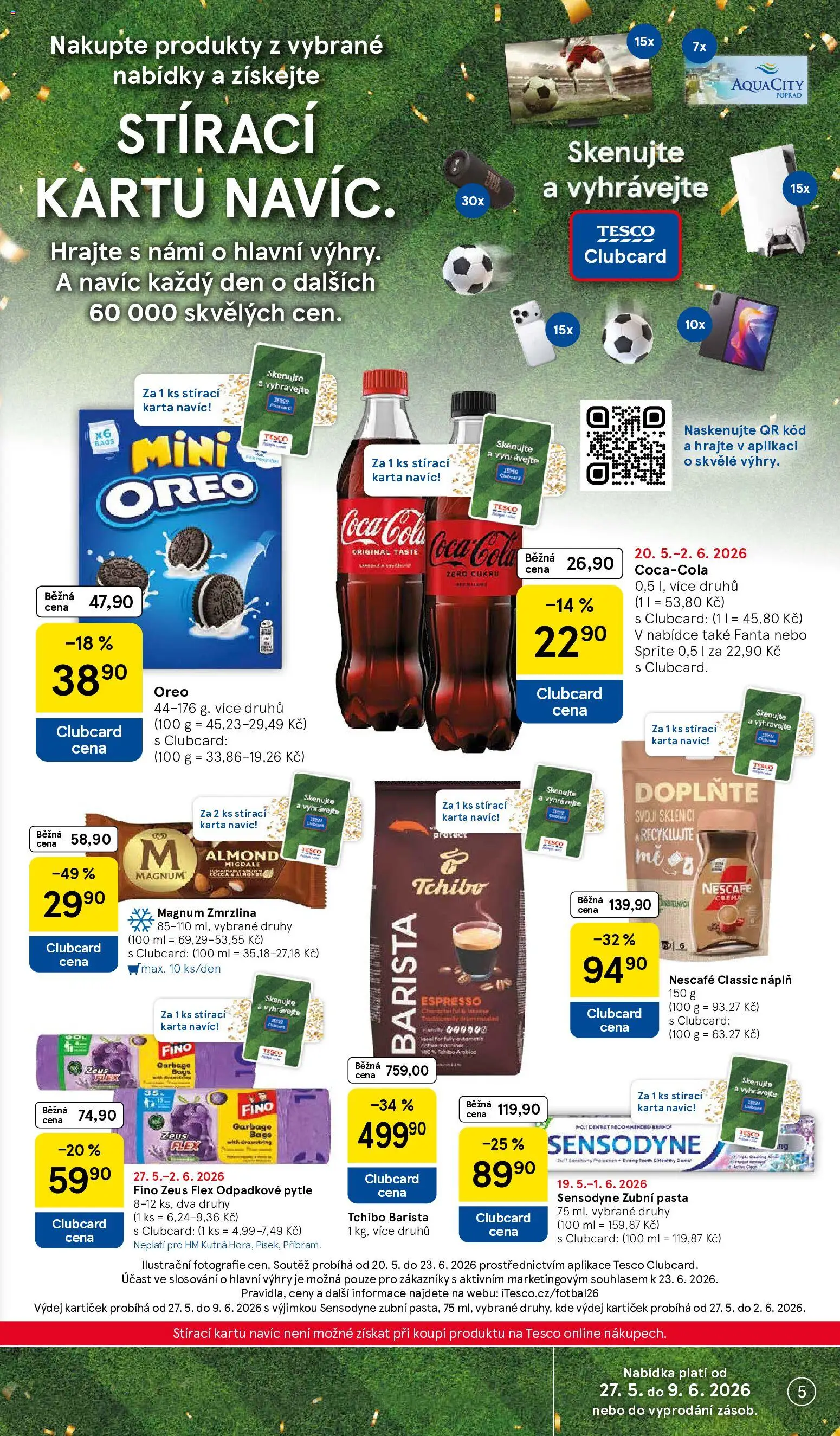Tesco leták - Hypermarket od 27.05.2026 | Strana: 5 | Produkty: Magnum, Sprite, Oreo, Cola