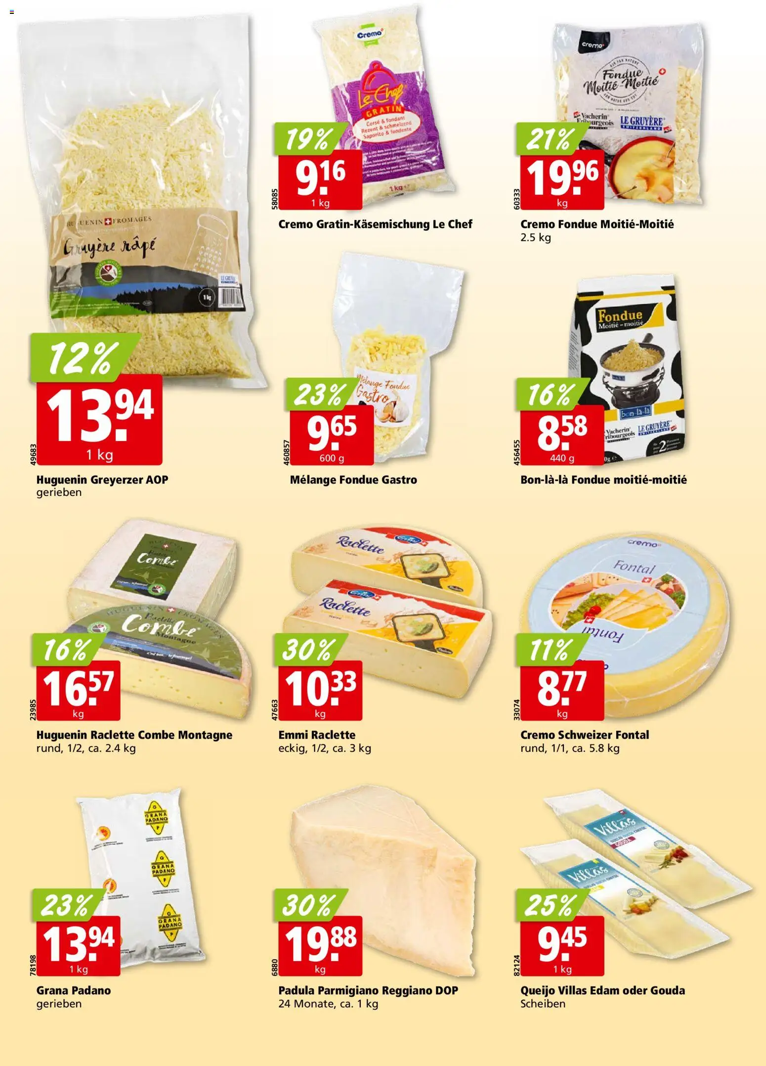 Aligro aktionen Chavannes, Matran, Genf, Sitten – gültig ab 12.10.2026 | Seite: 16 | Produkte: Grana Padano, Gouda, Raclette, Fondue