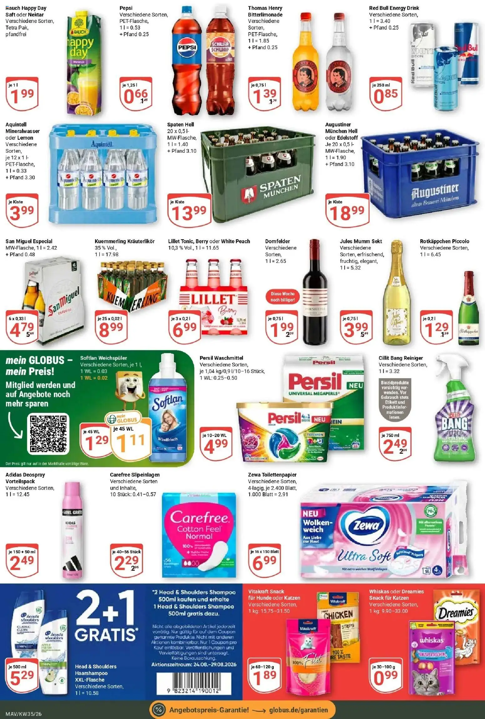 Globus Prospekt Mannheim (ab 24.08.2026) » Angebote online | Seite: 7 | Produkte: Red bull, Zewa, Rotkäppchen, Saft
