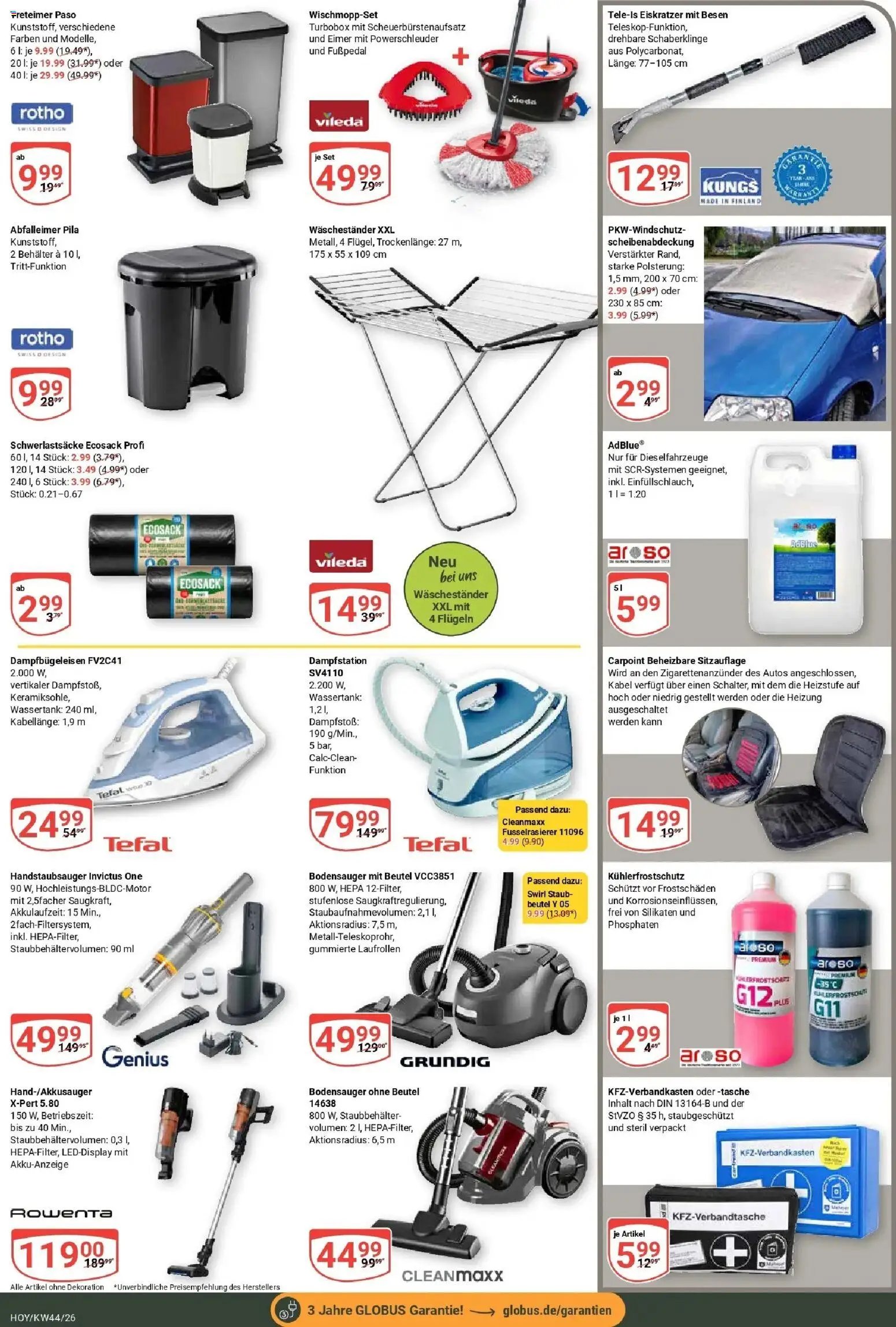 Globus Prospekt Hoyerswerda (ab 26.10.2026) » Angebote online | Seite: 25 | Produkte: Kabel, Tasche, Abfalleimer, Waschestander