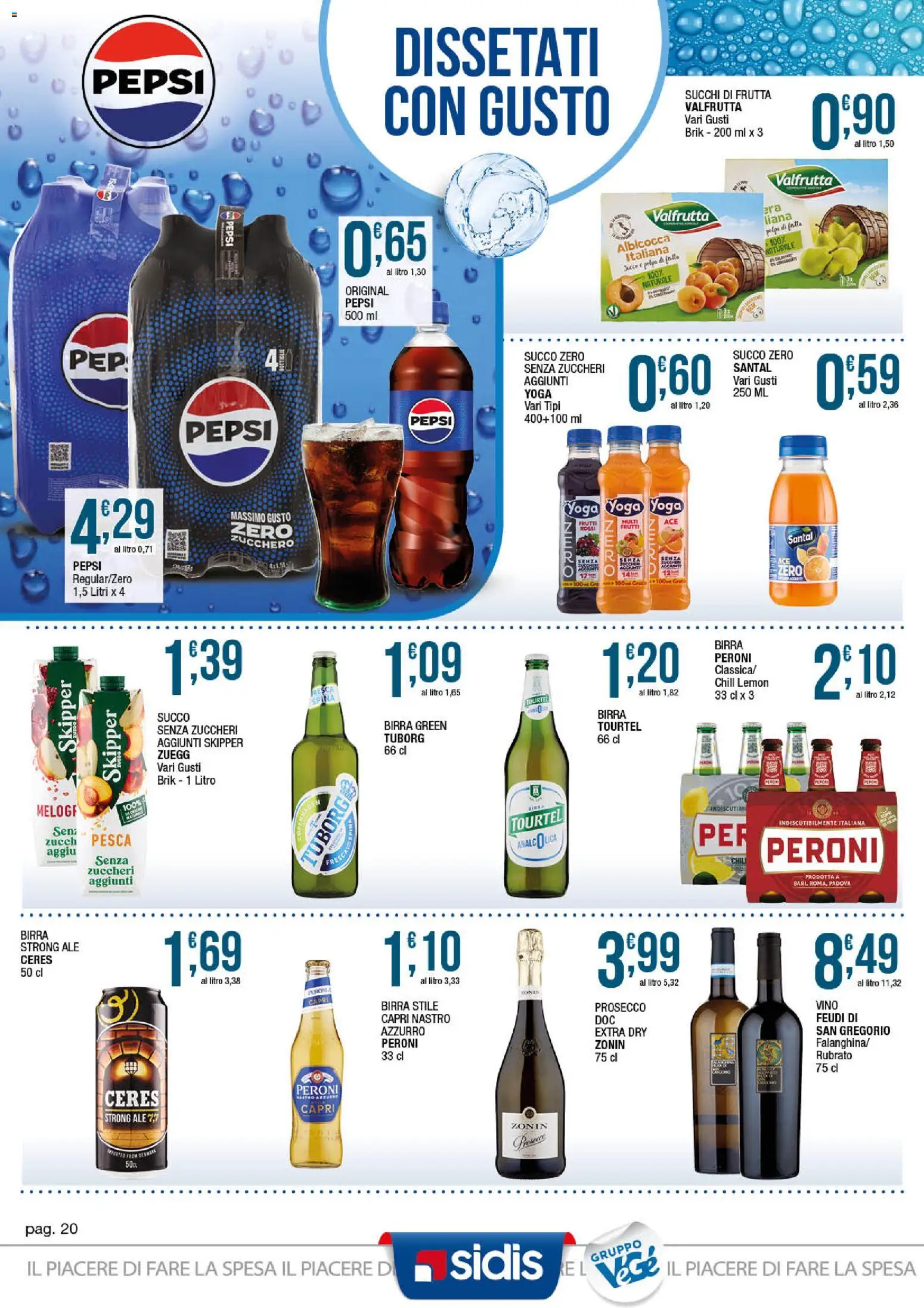 Volantino Sidis del 07/09/2026 | Pagina: 20 | Prodotti: Zucchero, Vino, Pesca, Ceres