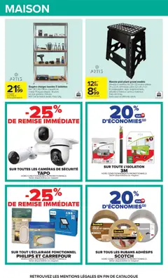 Carrefour - Prévisualisation de Étagère charges lourdes 5 tablettes, Dim : 90 X 40 X 180cm. Capacité de charge 175 kg par étagère. Structure en acier galvanisé. Panneau MDF. Set de fixation murale. Poids 12kg. valide à partir de 20/10/2026 | Page: 80 | Produits: Marche pied pliant, Le marche pied, Éclairage, Étagère