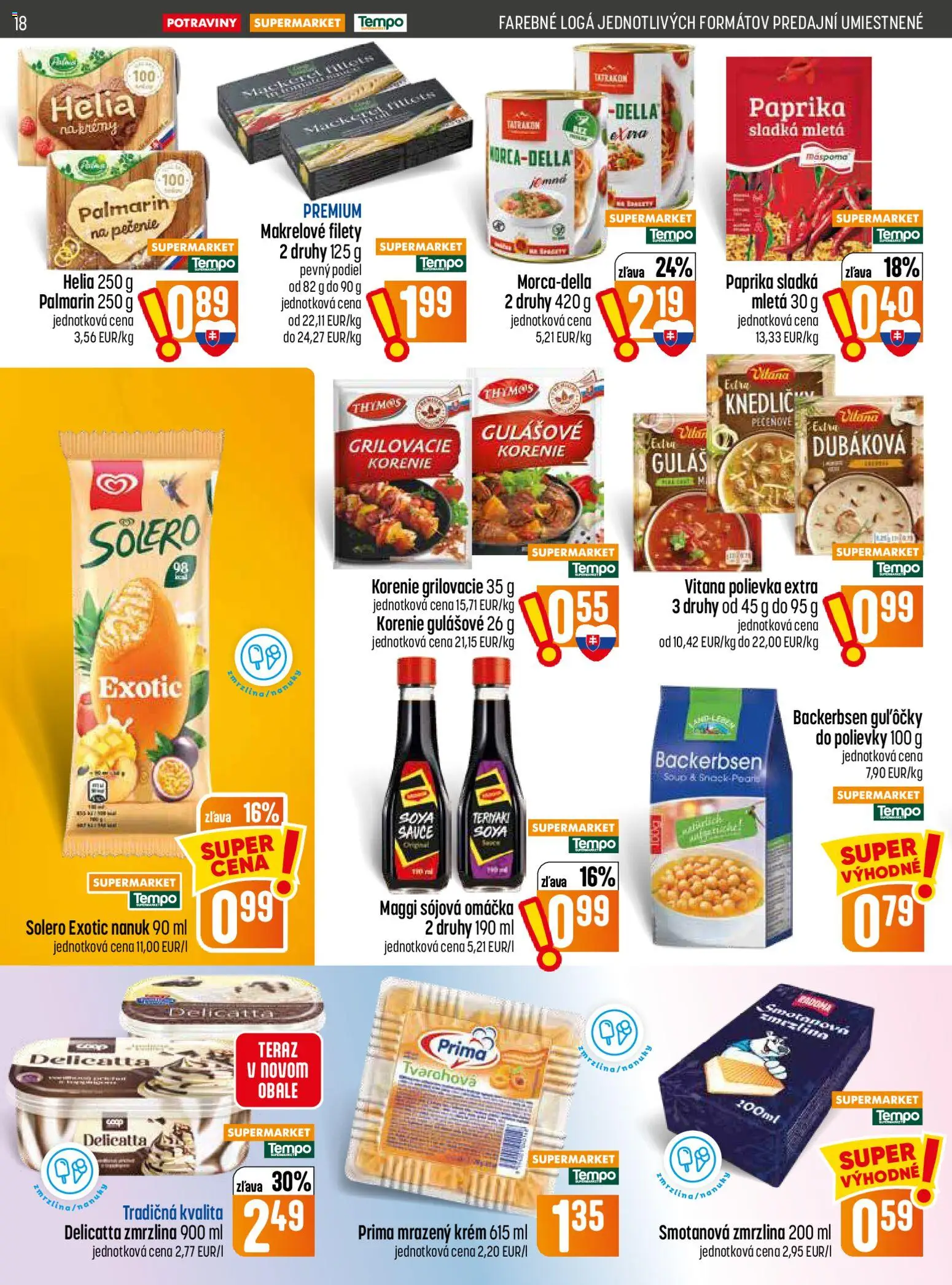 Nové COOP Jednota akcie – leták je platný od 23.07.2026 | Strana: 18 | Produkty: Paprika, Nanuk, Zmrzlina, Korenie