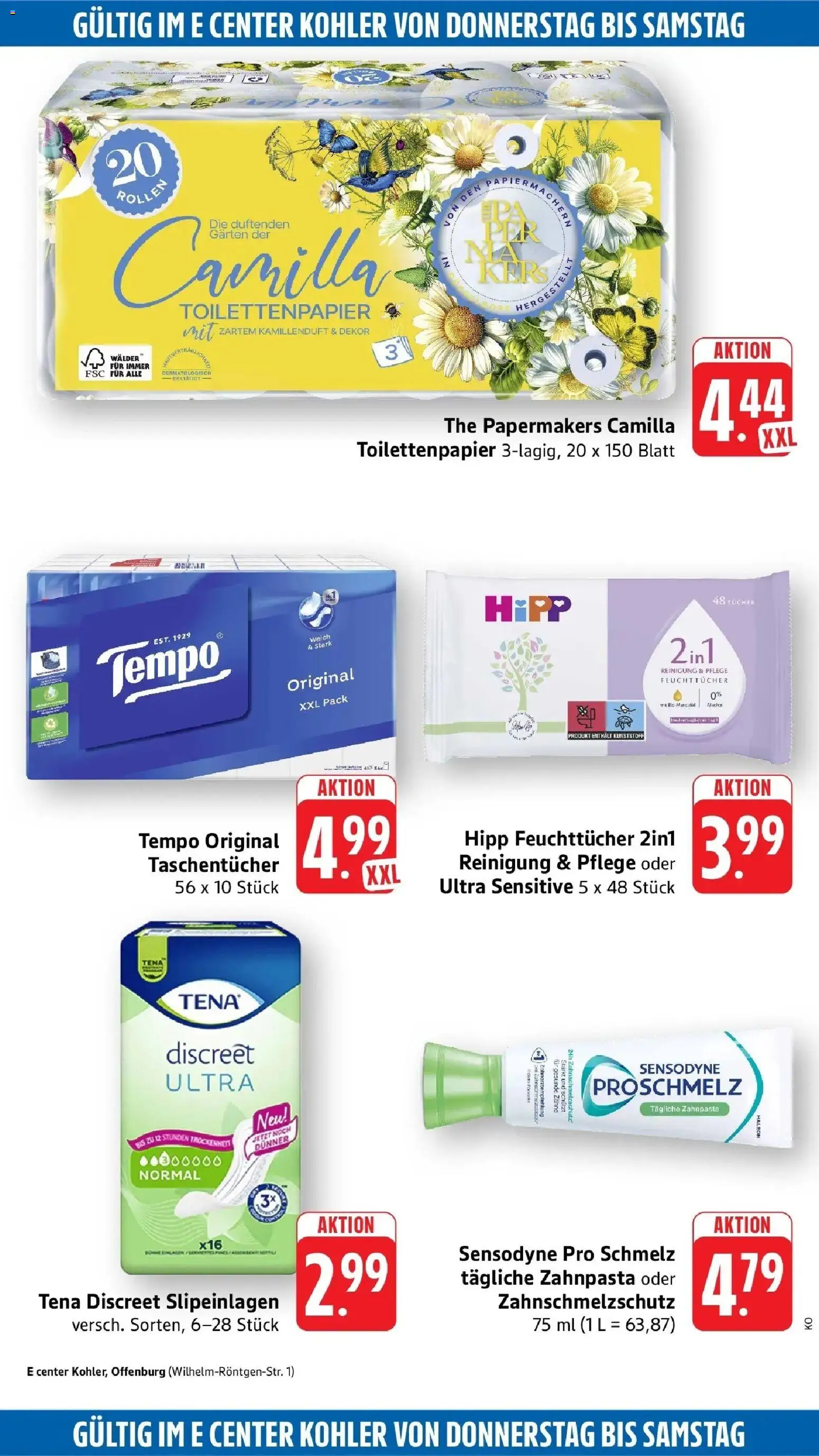 Edeka Prospekt Offenburg (ab 10.08.2026) » Angebote Online | Seite: 54 | Produkte: Taschentücher, Zahnpasta, Tempo, Toilettenpapier