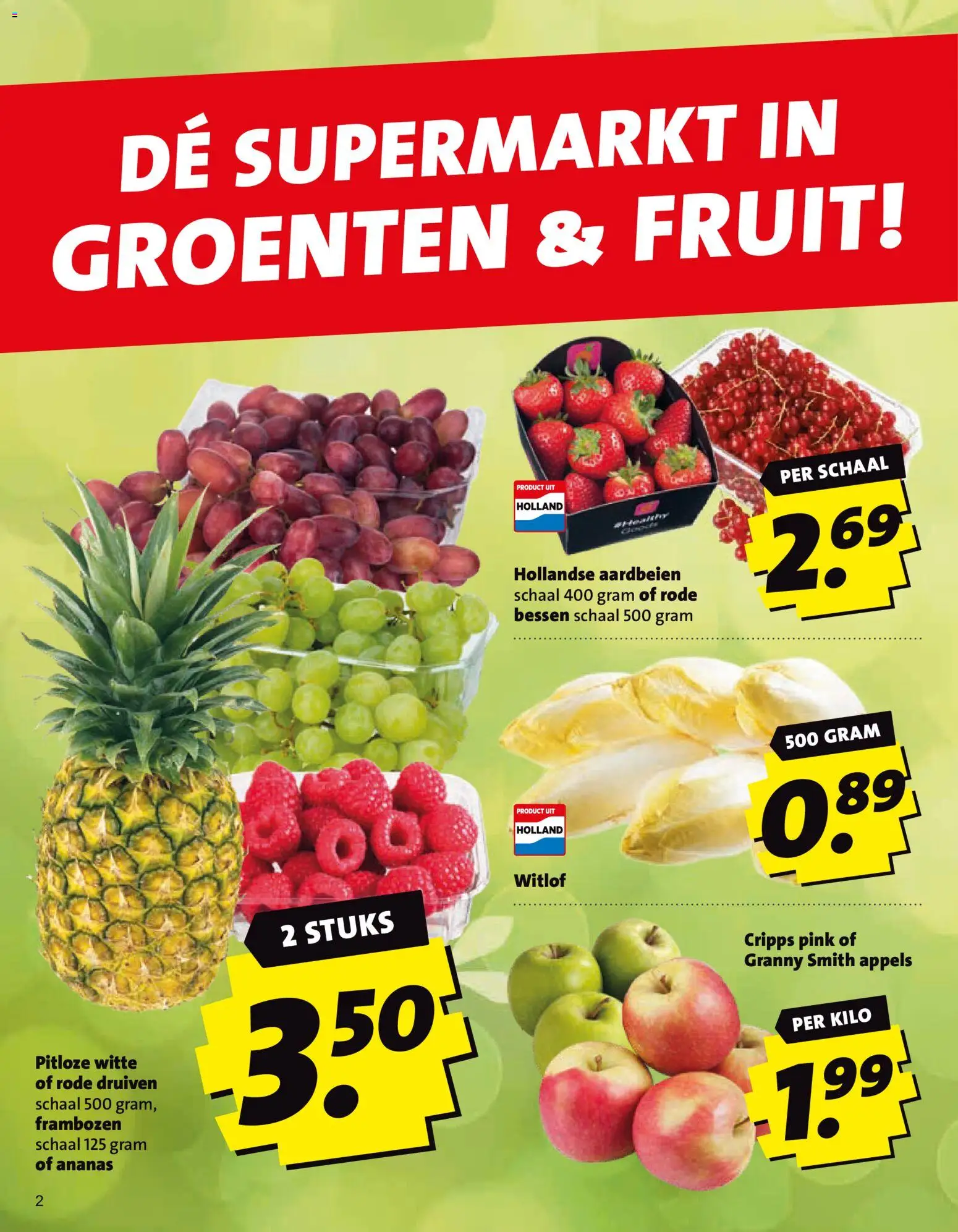 {H1} | Pagina: 2 | Producten: Ananas, Schaal, Druiven, Frambozen