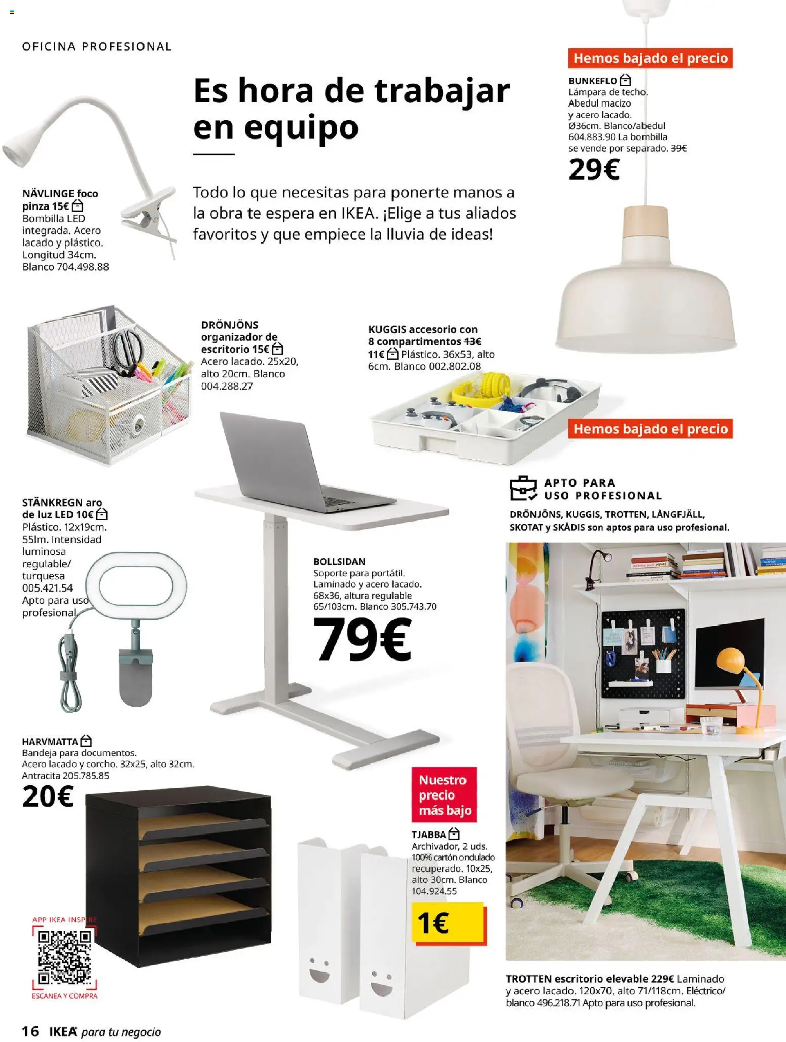 IKEA - IKEA para tu negocio │ válido desde el 01/09/2026 | Página: 16 | Productos: Organizador, Luz LED, Bandeja, Lámpara