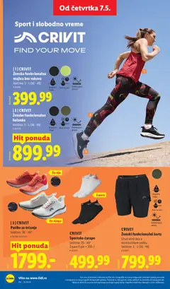 CRIVIT Sportske čarape, Sportske čarape, veličine: 35 - 46*, 2 para (1 par = 250.-) - pregled Lidl kataloga - važi od 07.05.2026 | Strana: 80