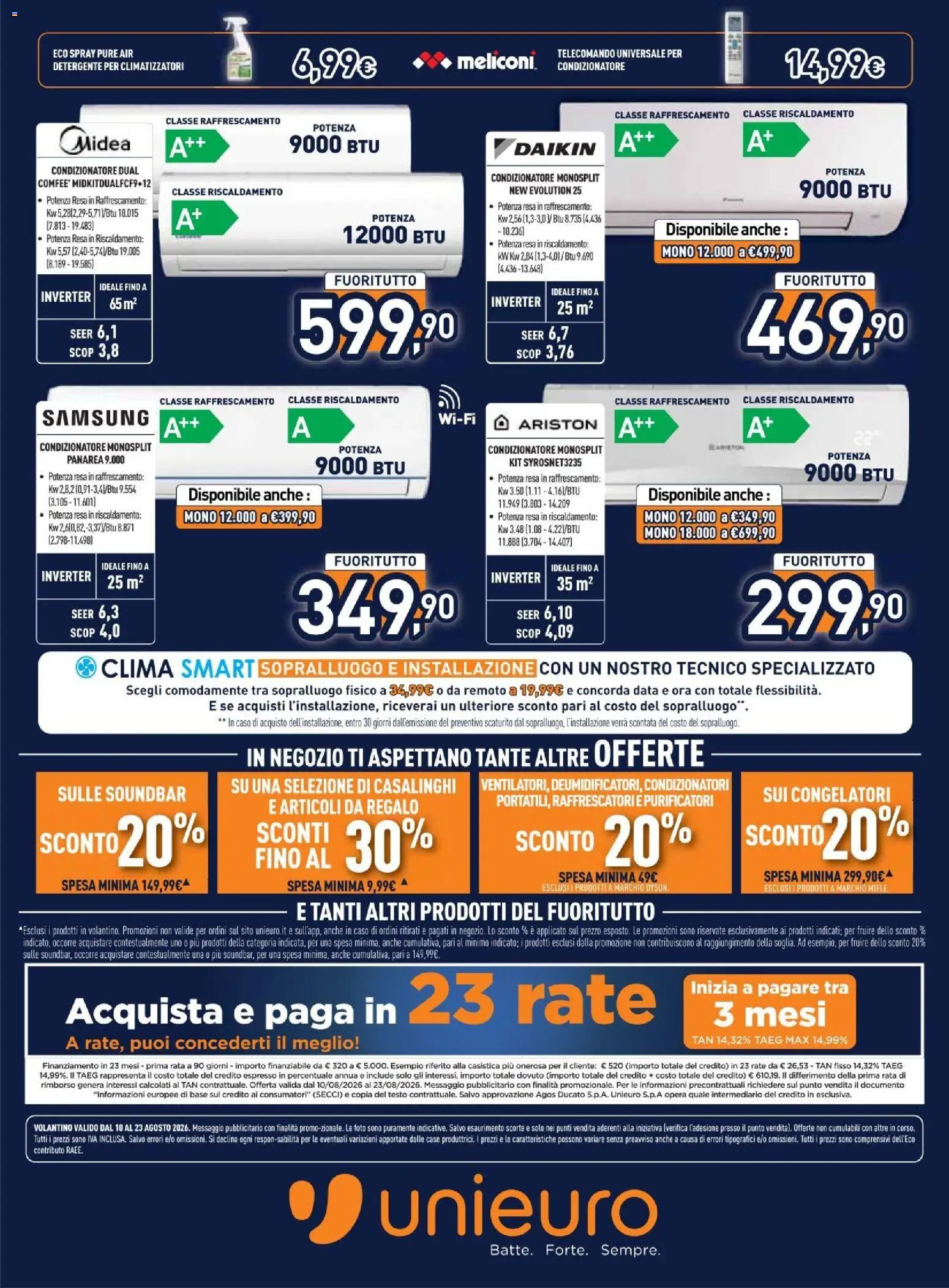Volantino Unieuro del 10/08/2026 | Pagina: 26 | Prodotti: Soundbar, Data, Dyson, Samsung