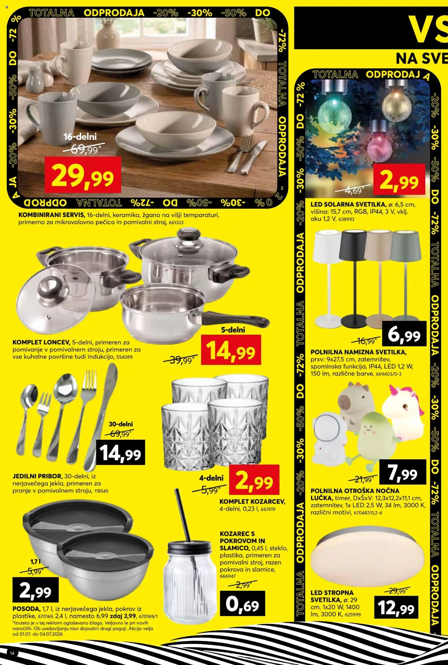 Novi Dipo katalog ponudbe – veljaven od 01.07.2026 | Stran: 14 | Izdelki: Kozarec