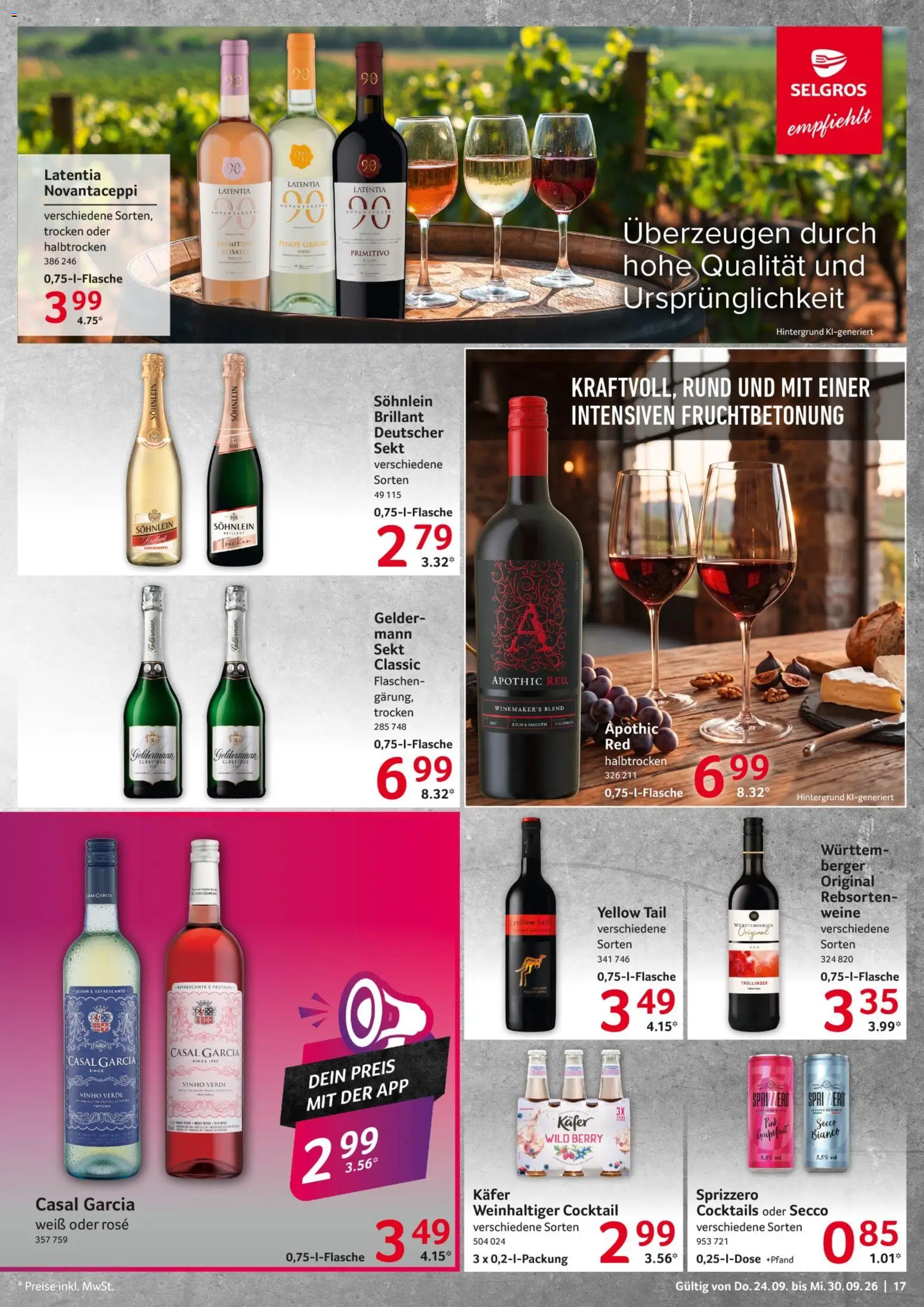 Selgros Prospekt – gültig ab 24.09.2026 | Seite: 17 | Produkte: Sekt, Grapefruit