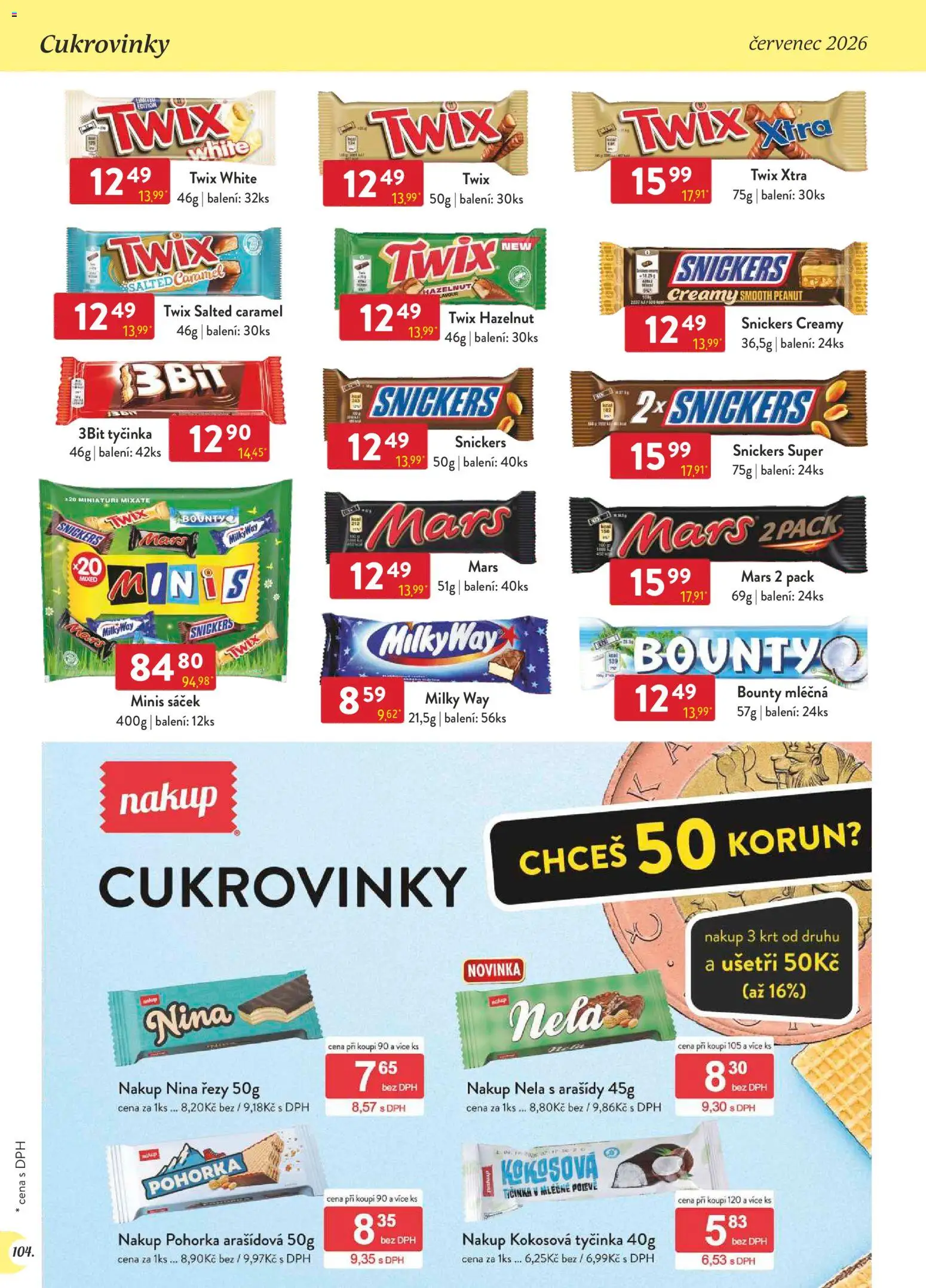 Astur & Qanto leták - Velkoobchod 07/2026 od 01.07.2026 | Strana: 104 | Produkty: Twix, Arašídy, Sáček