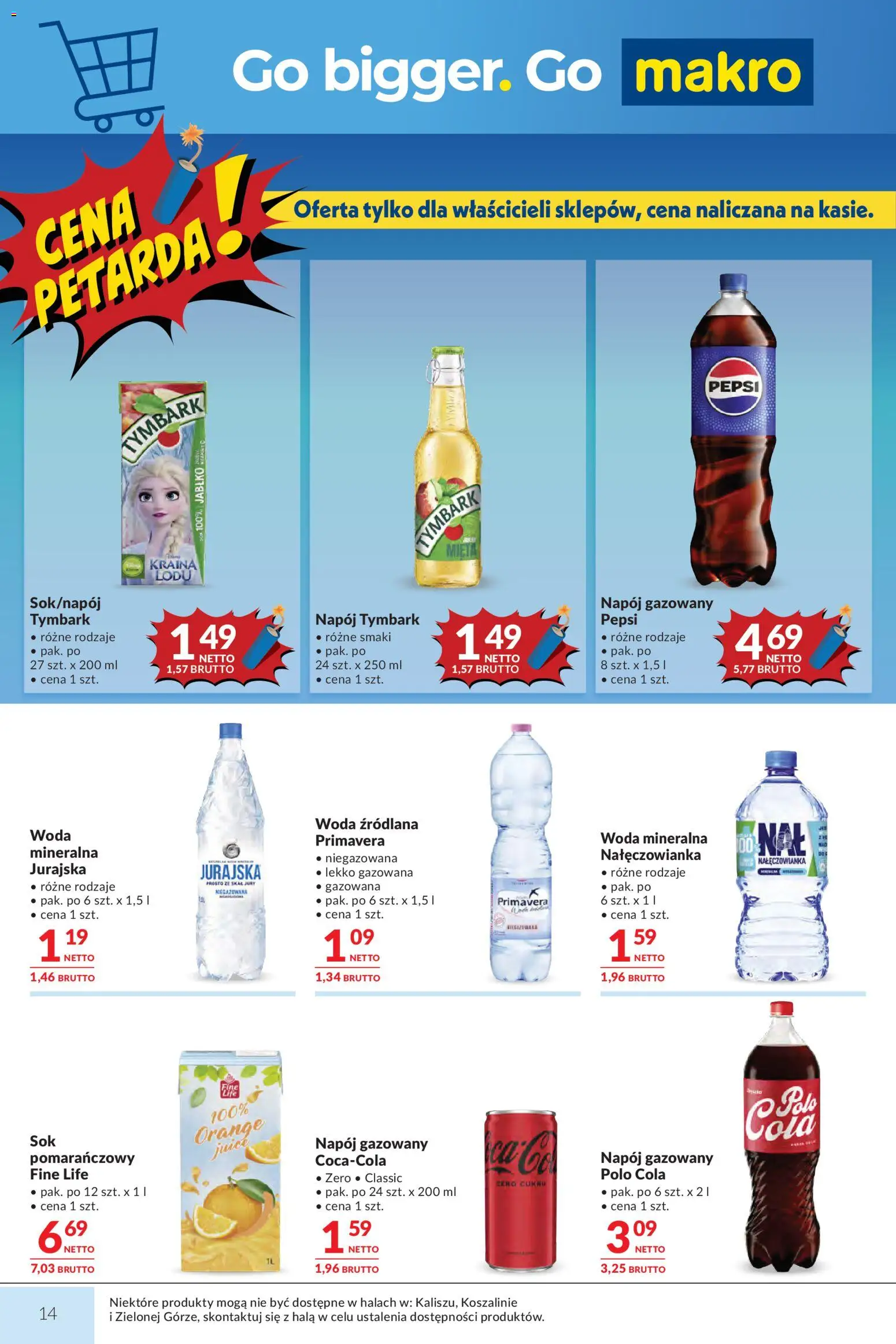 Makro gazetka od 04.08.2026 | Strona: 14 | Produkty: Tymbark, Woda źródlana, Pepsi, Woda