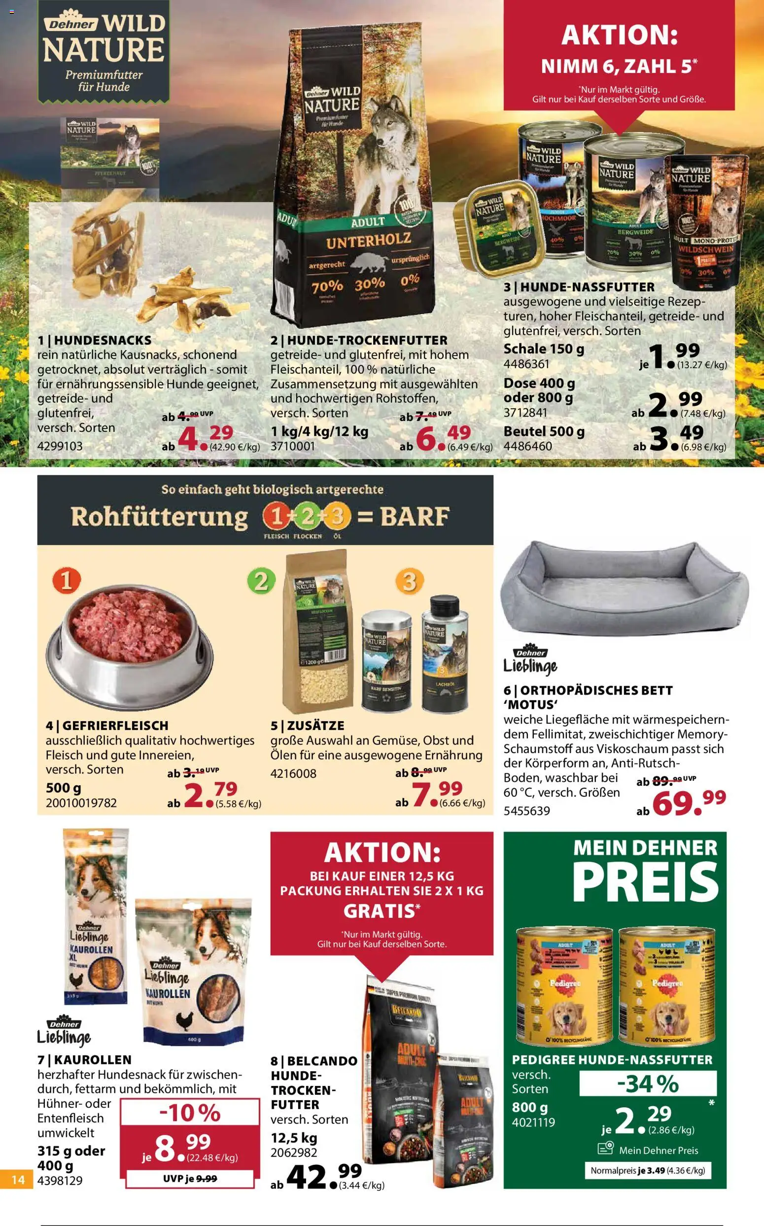 Dehner Flugblatt gültig ab 24.06.2026 | Seite: 14 | Produkte: Getreide, Flocken, Obst, Bett