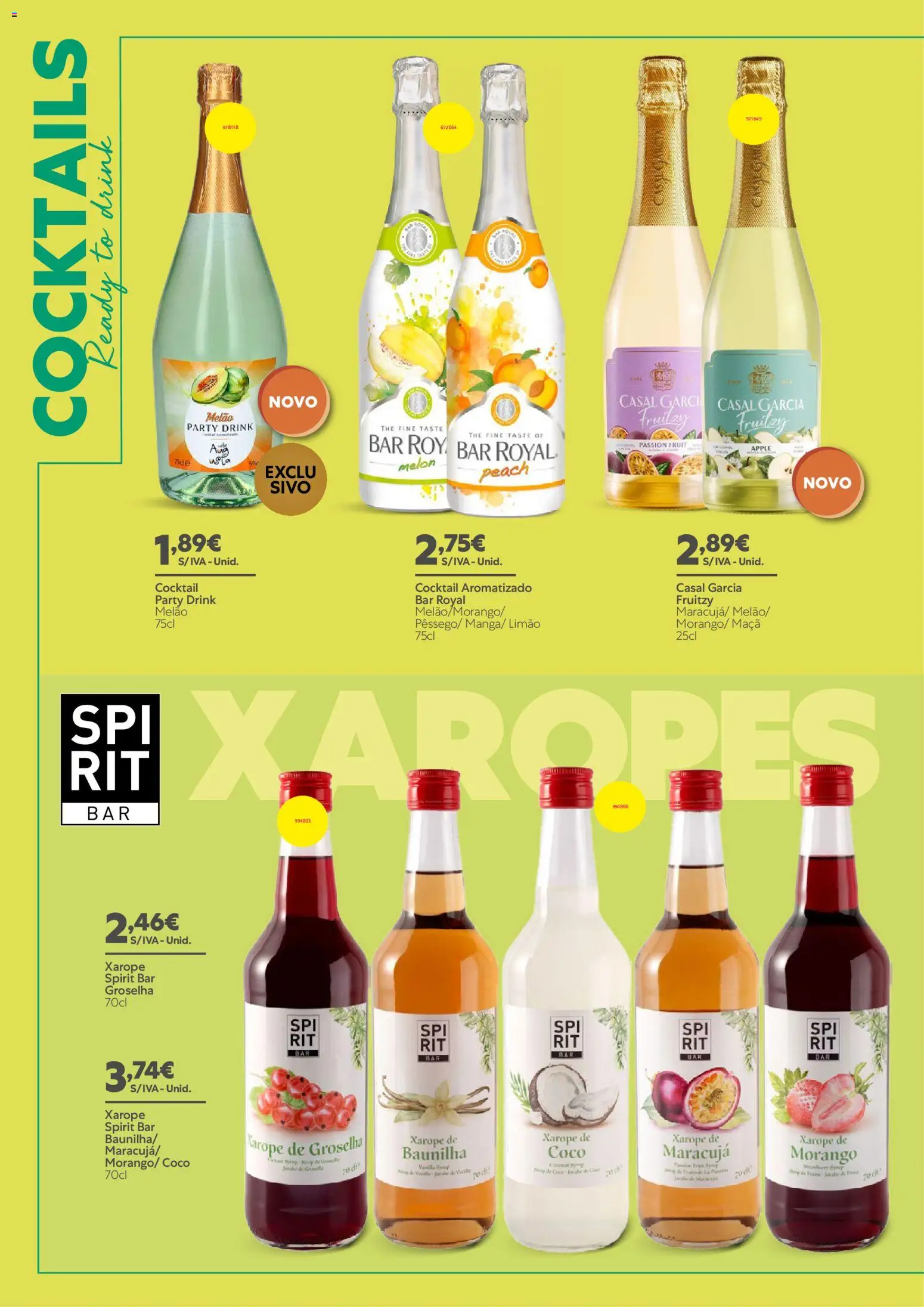 Recheio - Catálogo de Vinhos, Destilados e Cervejas │ válido de 28.05.2026 | Página: 48 | Produtos: Maça, Melão, Xarope, Cocktails