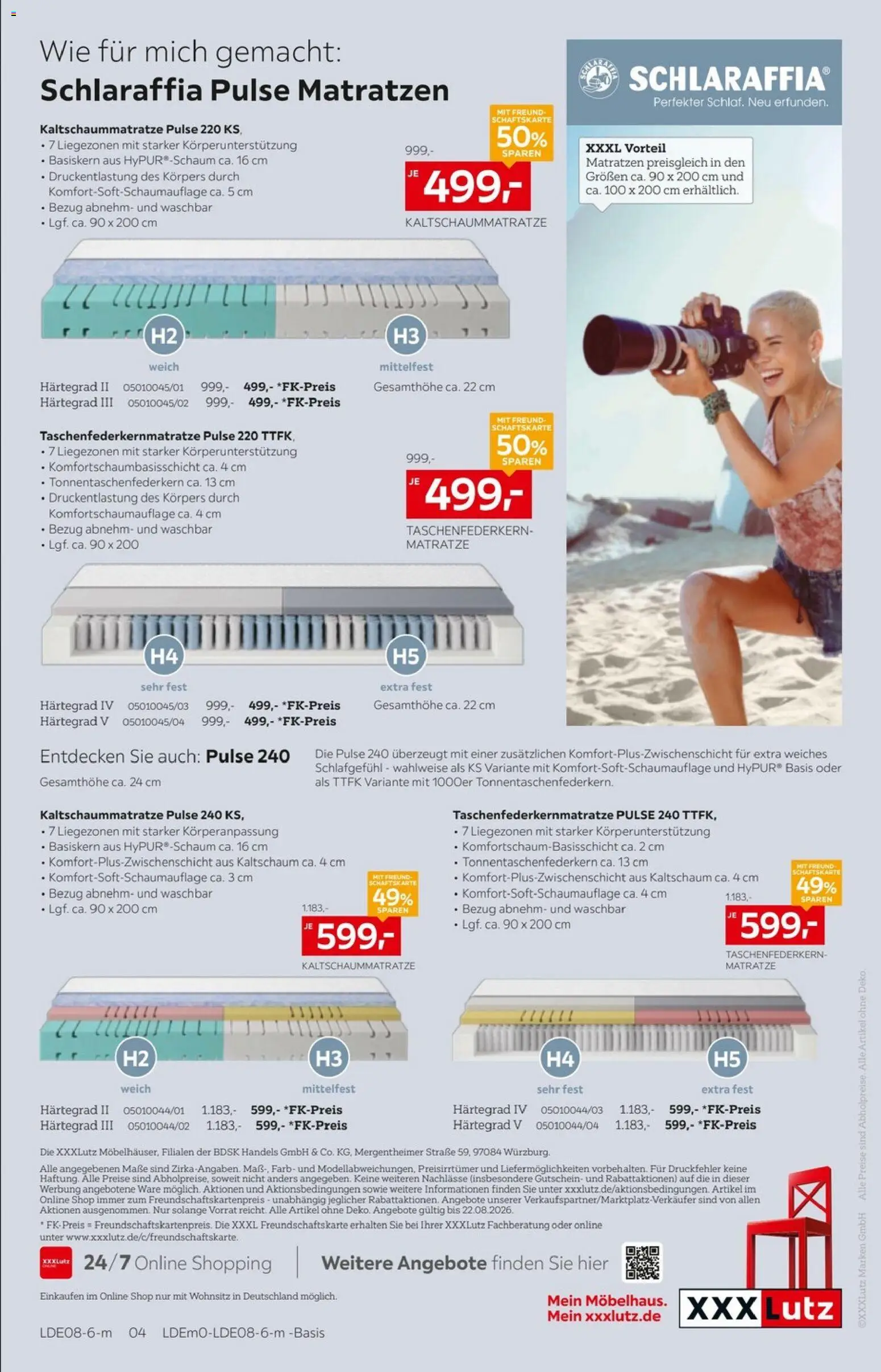 XXXLutz Bis zu 66% auf Matratzen – gültig ab 08.08.2026 | Seite: 4 | Produkte: Matratze