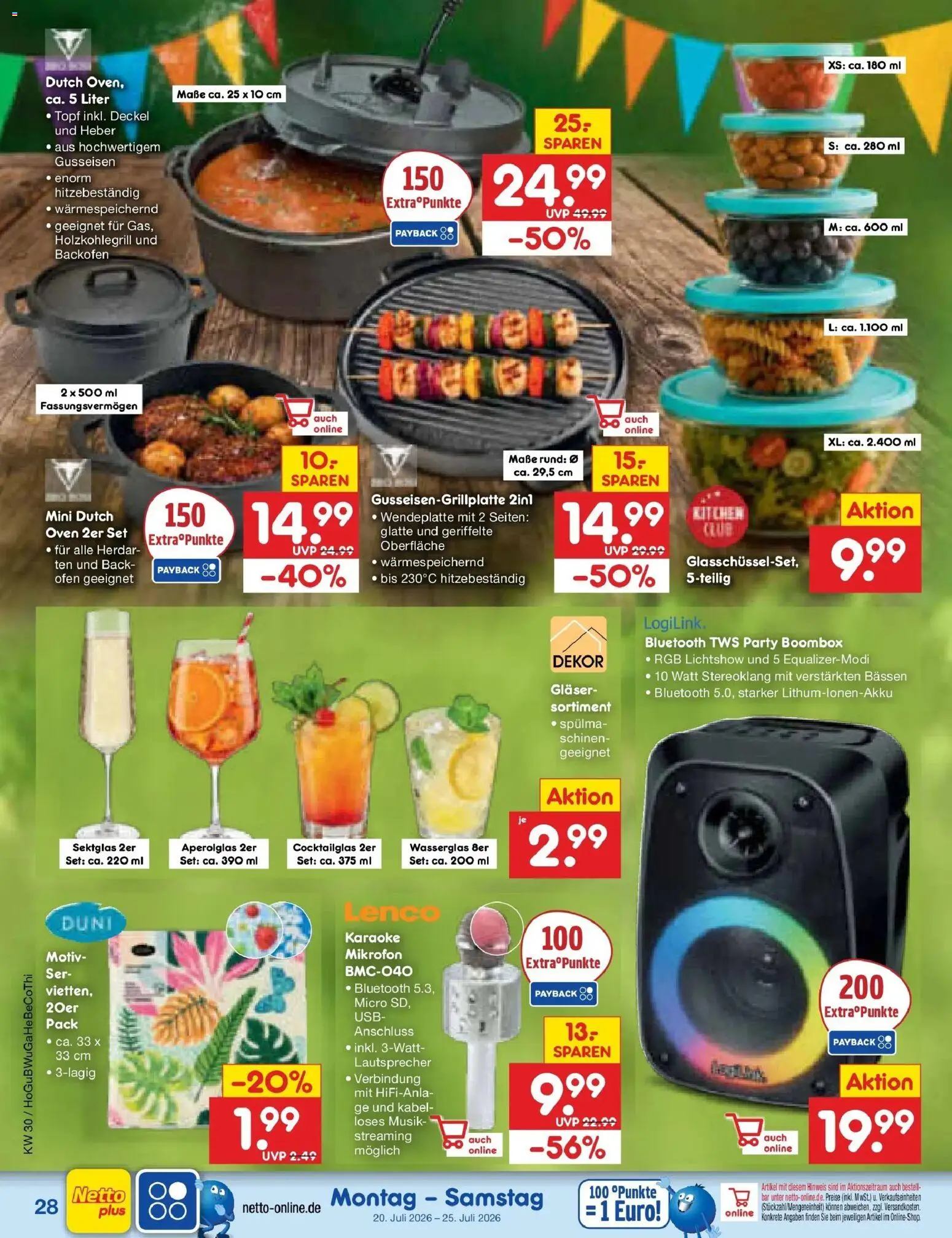 Netto Marken-Discount Prospekt Hannover – gültig ab 20.07.2026 | Seite: 46 | Produkte: Kabel, Mikrofon, Lautsprecher, Backofen